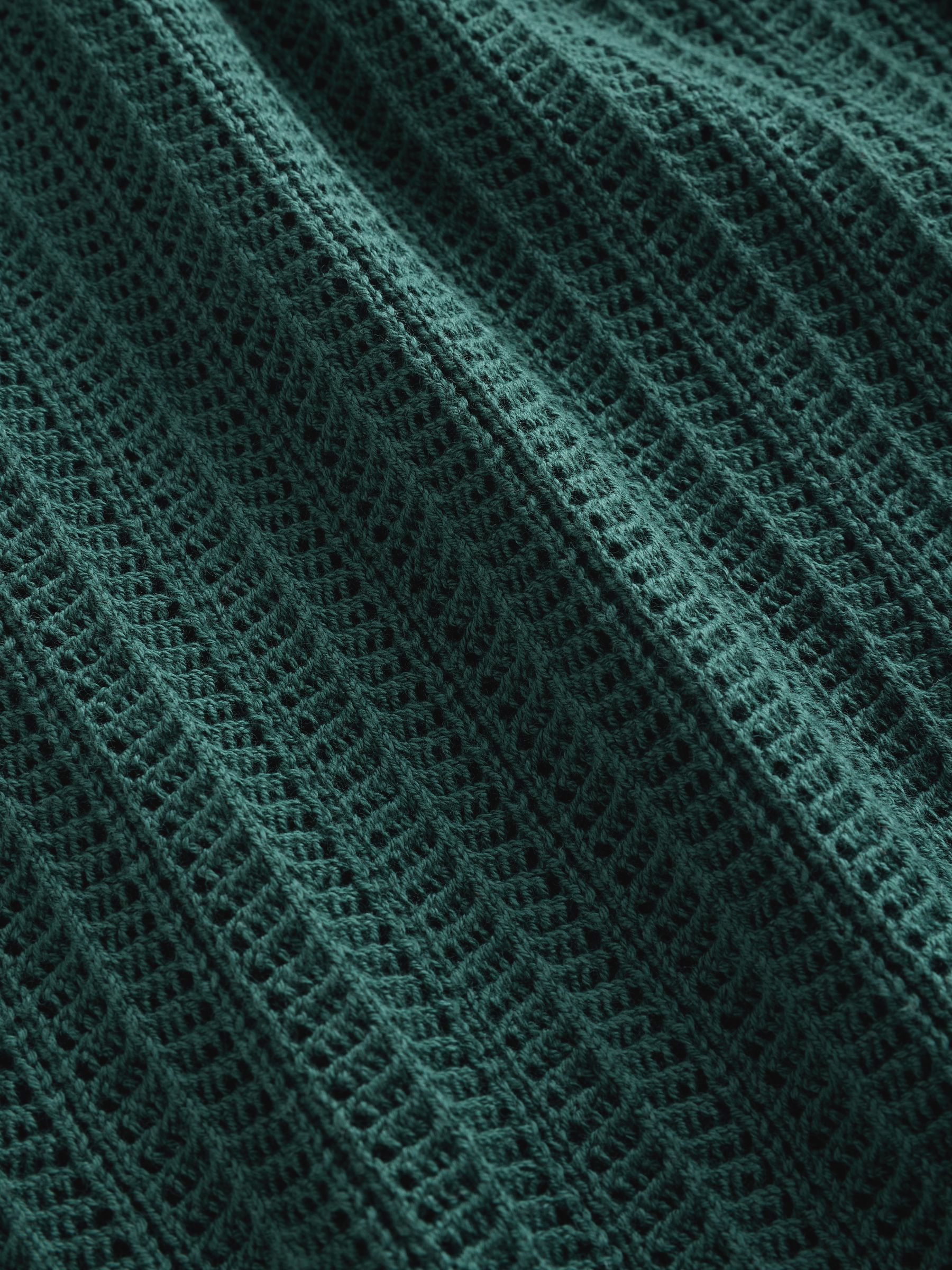 Green Textured Relaxed Crochet Shirt - Image 8 of 8
