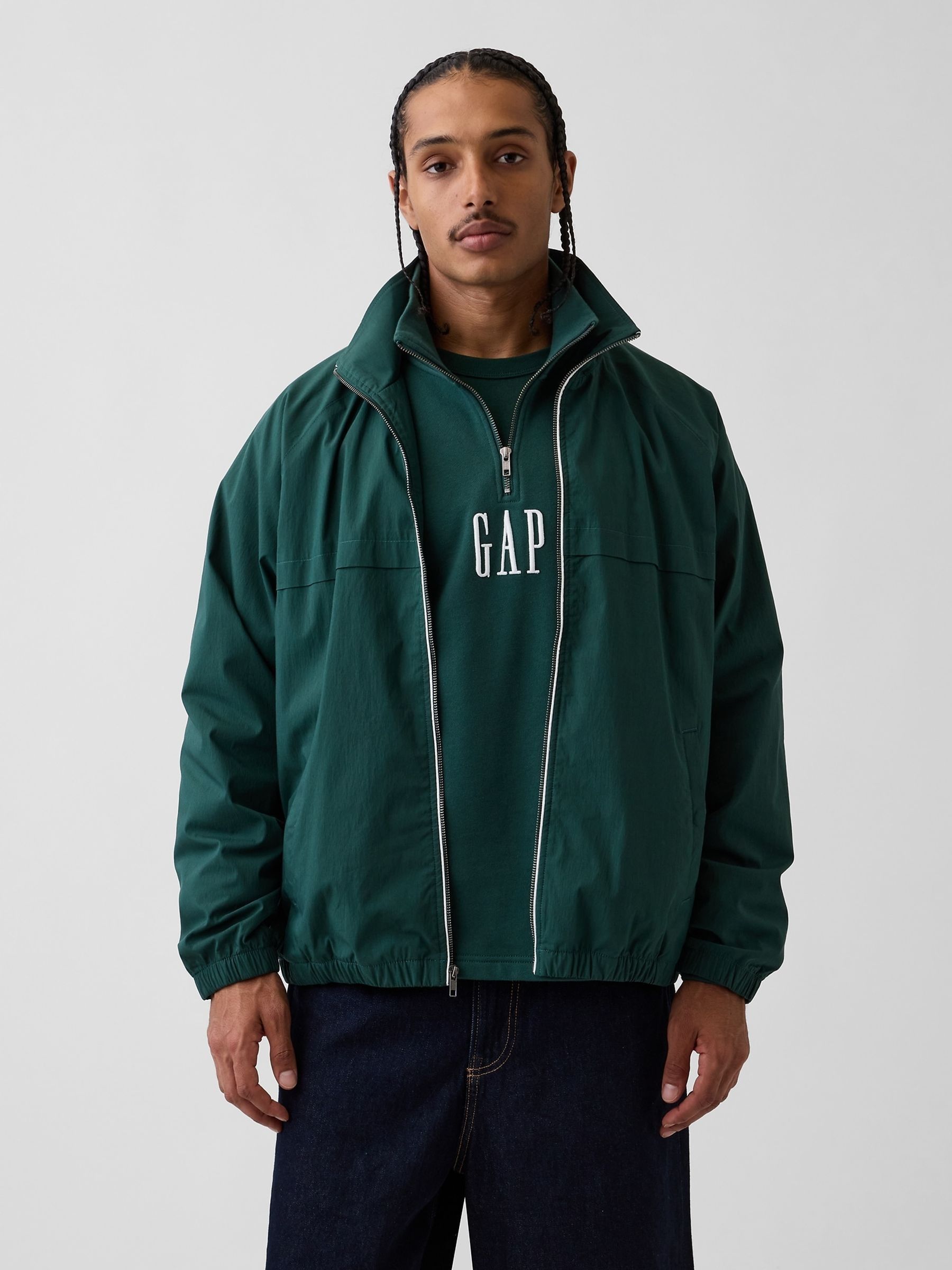 Green Oversized Track Jacket - Image 1 of 5