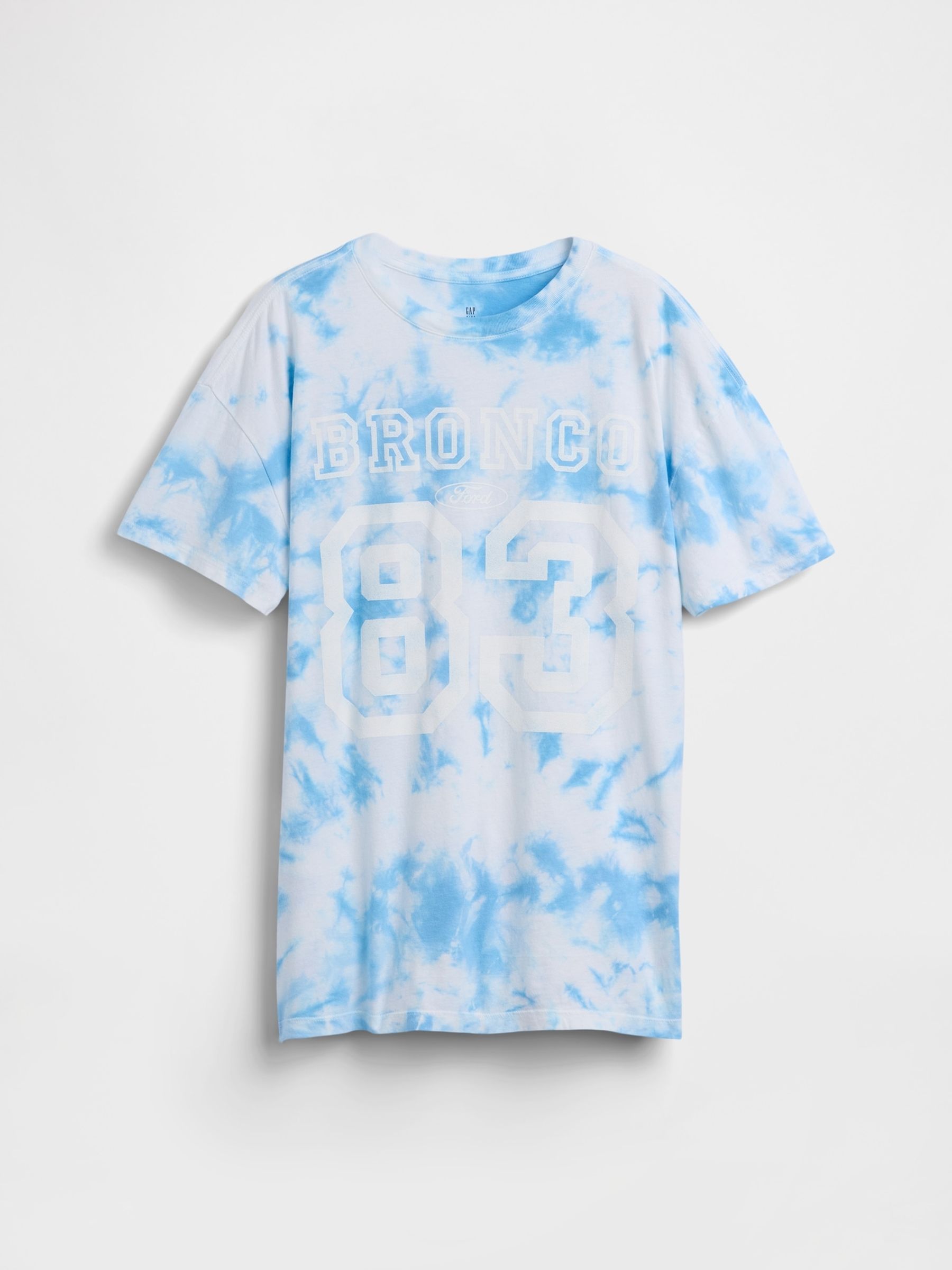 Blue Tie-Dye Ford Bronco Oversized Short Sleeve T-Shirt - Image 1 of 2
