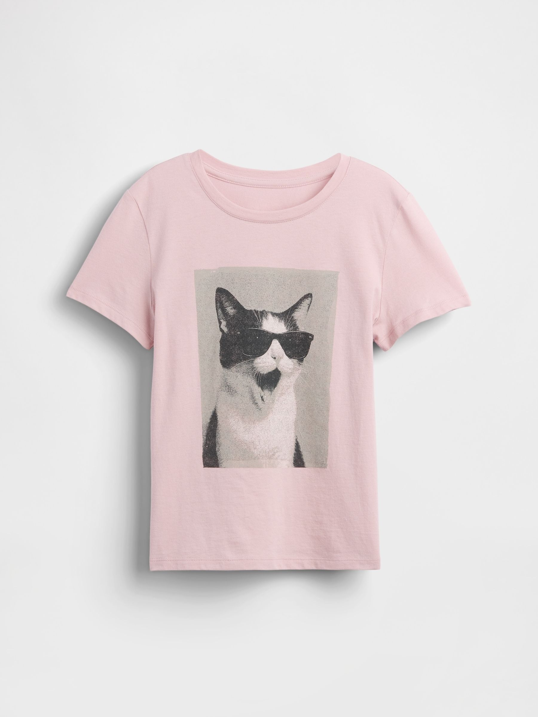 Pink Cat Graphic Short Sleeve T-Shirt - Image 3 of 4