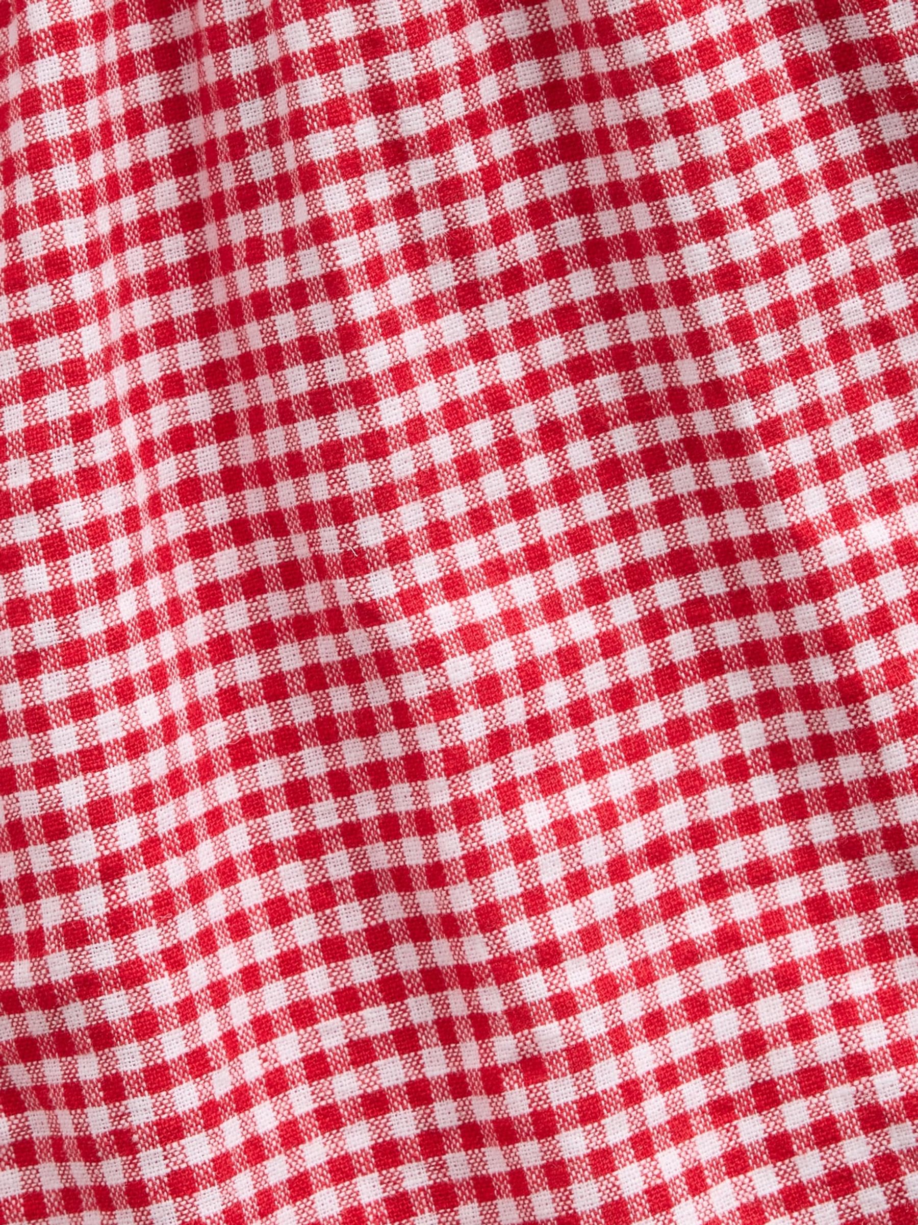 Red Linen-Cotton Gingham Easy Shorts - Image 6 of 6