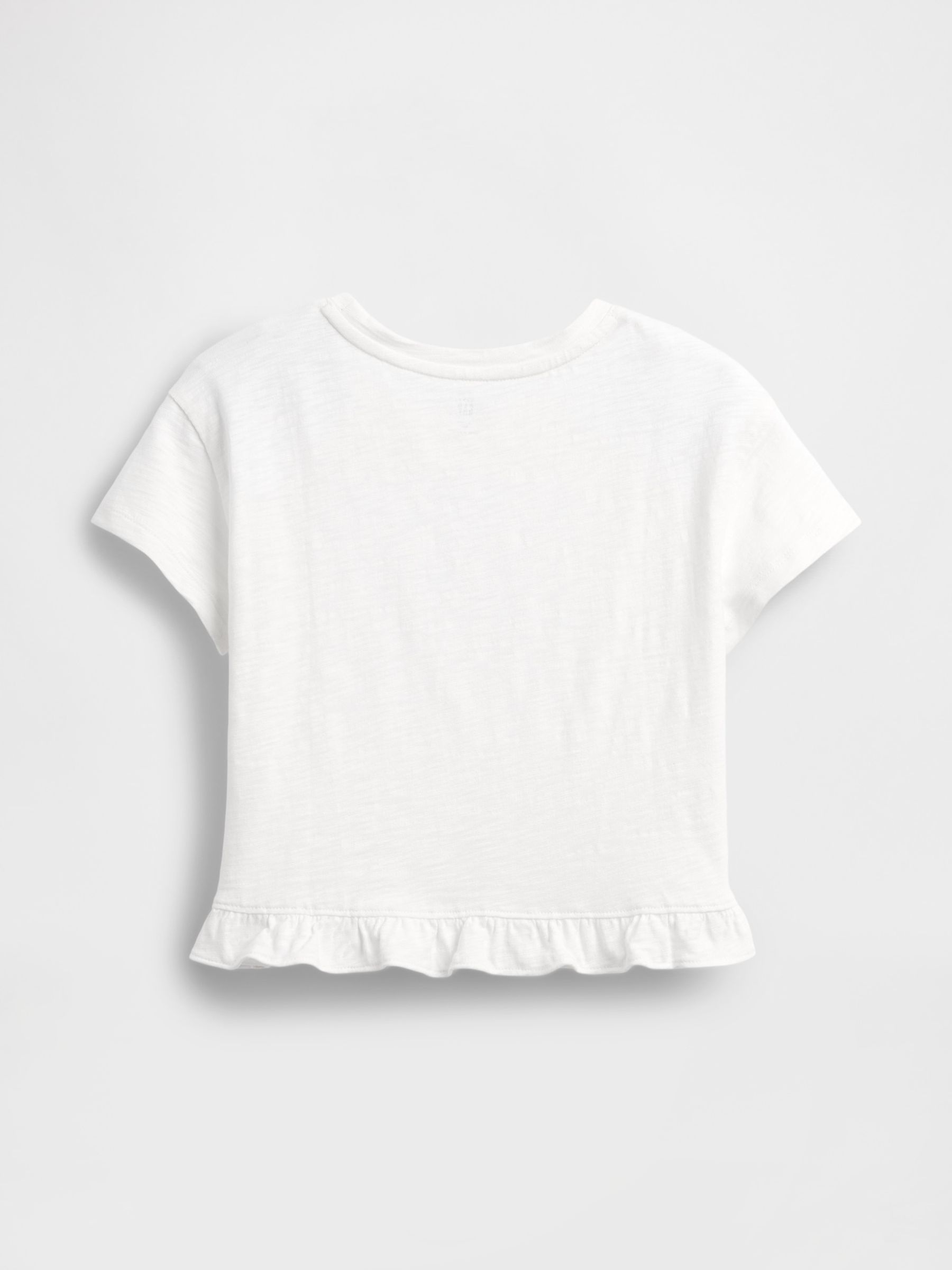 White Ruffle-Hem Logo T-Shirt - Image 3 of 4