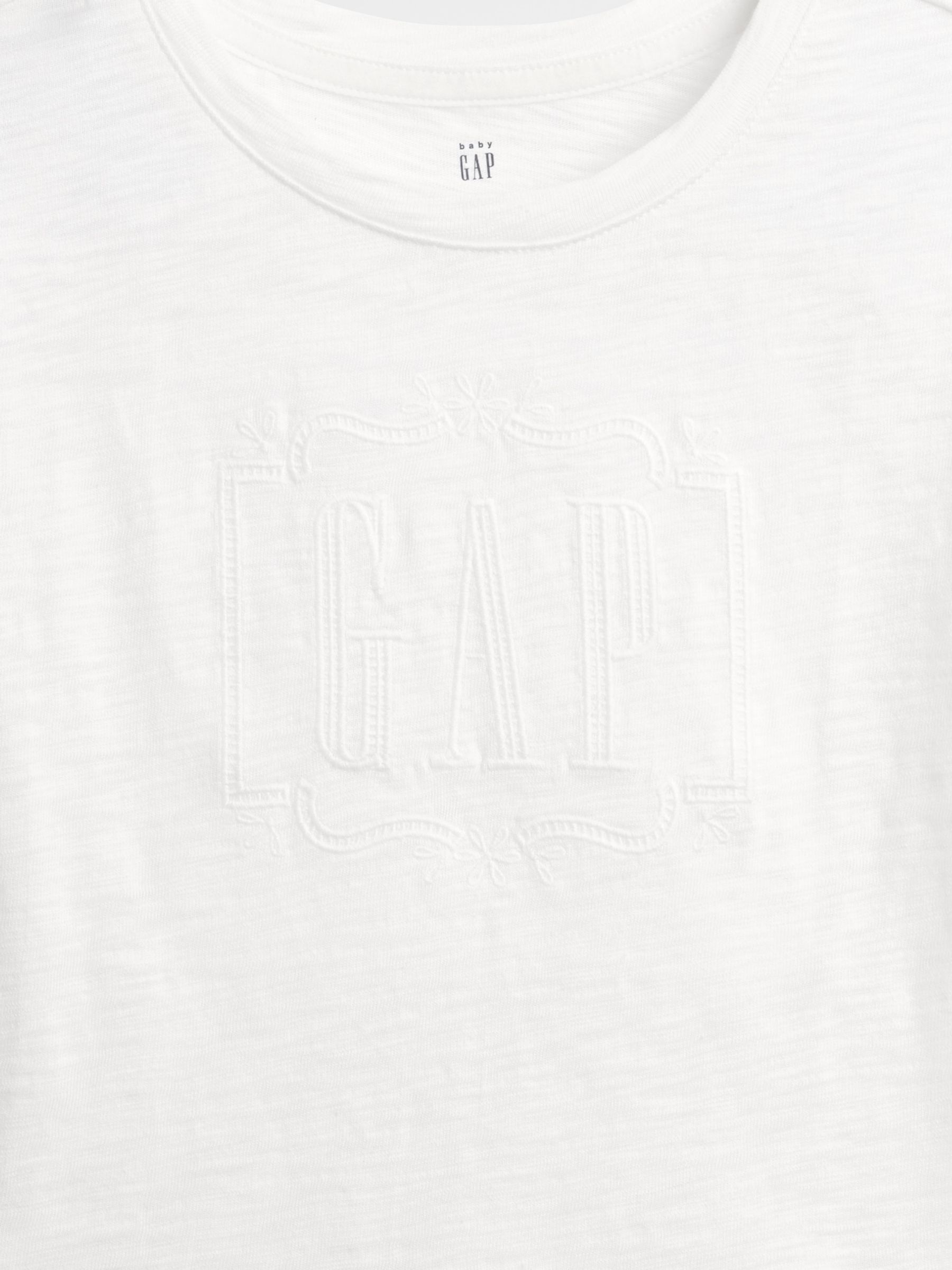 White Ruffle-Hem Logo T-Shirt - Image 4 of 4 White Ruffle-Hem Logo T-Shirt - Image 4 of 4