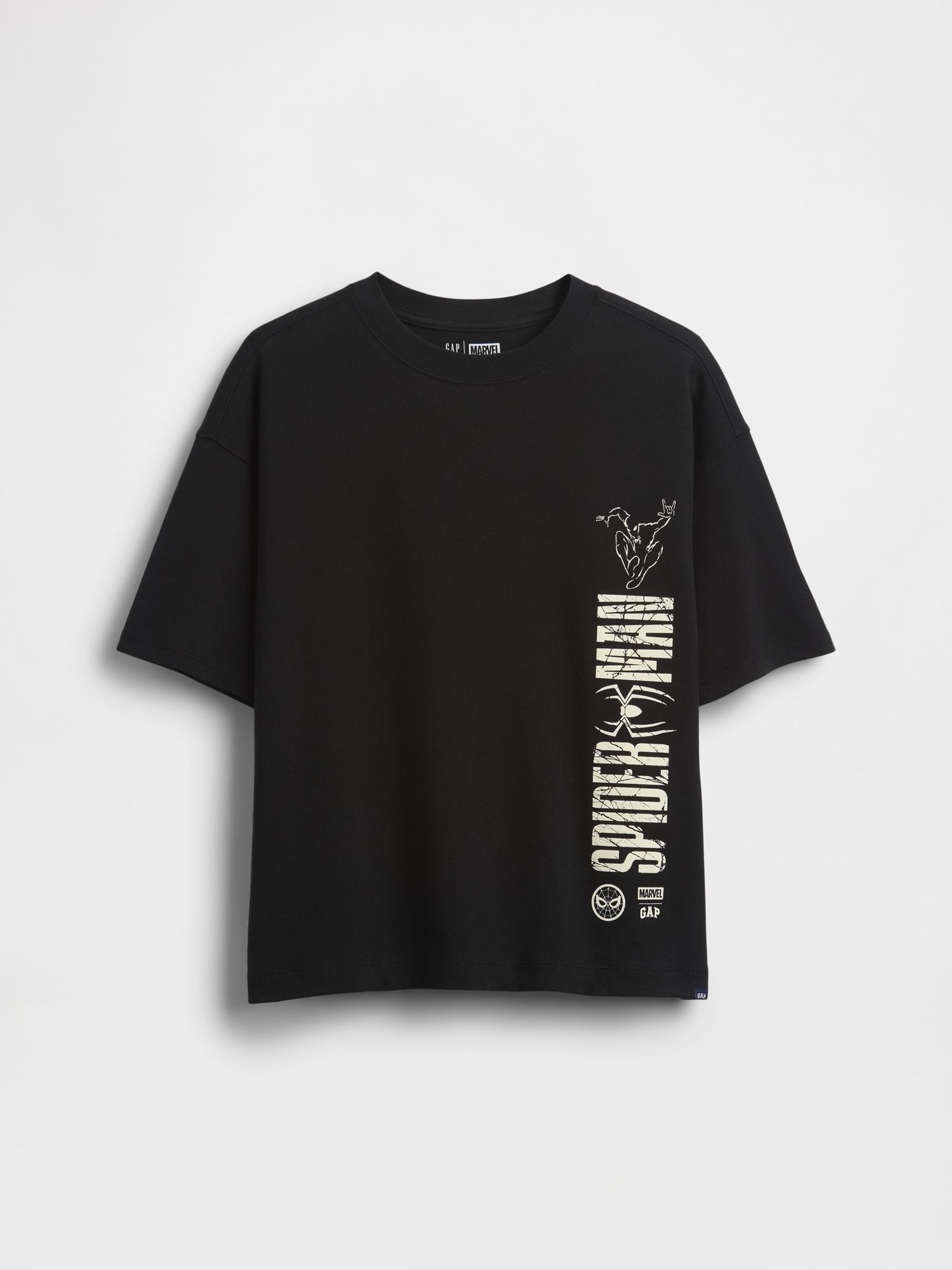 Black Spider-Man Marvel Oversized Graphic Short Sleeve T-Shirt - Image 1 of 3