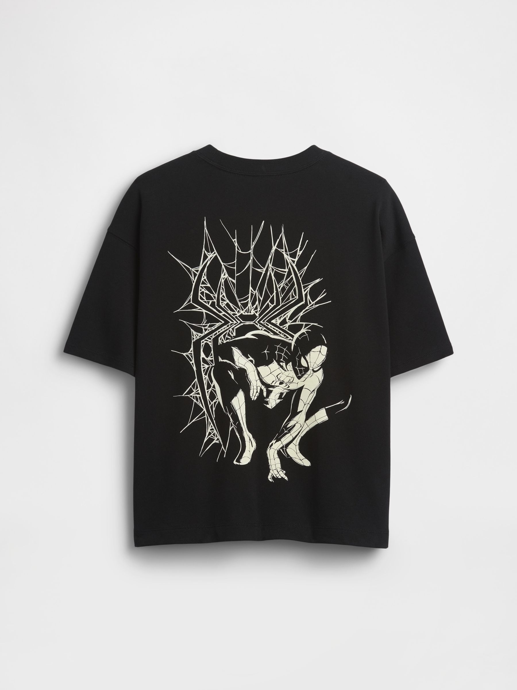 Black Spider-Man Marvel Oversized Graphic Short Sleeve T-Shirt - Image 2 of 3