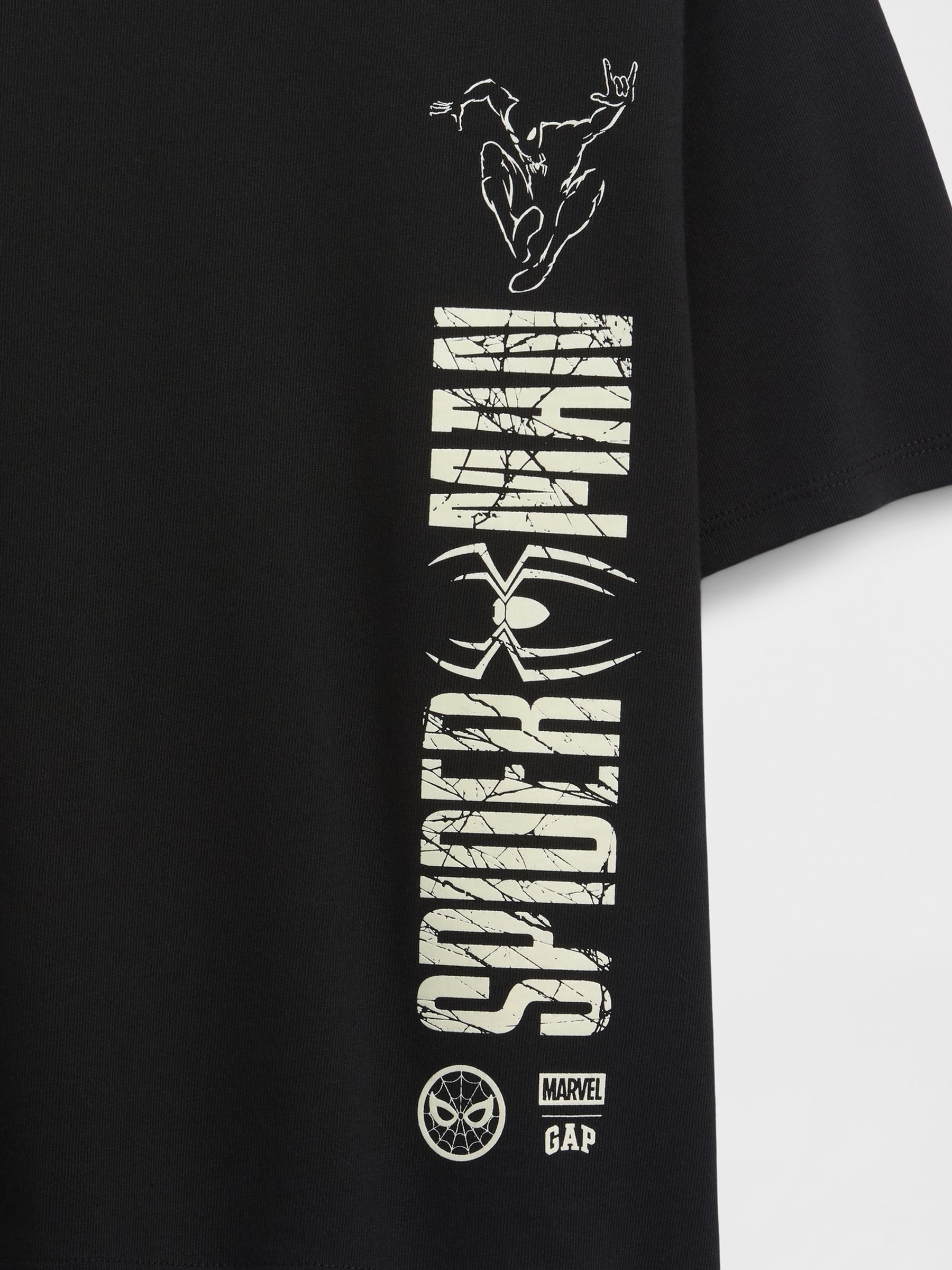 Black Spider-Man Marvel Oversized Graphic Short Sleeve T-Shirt - Image 3 of 3
