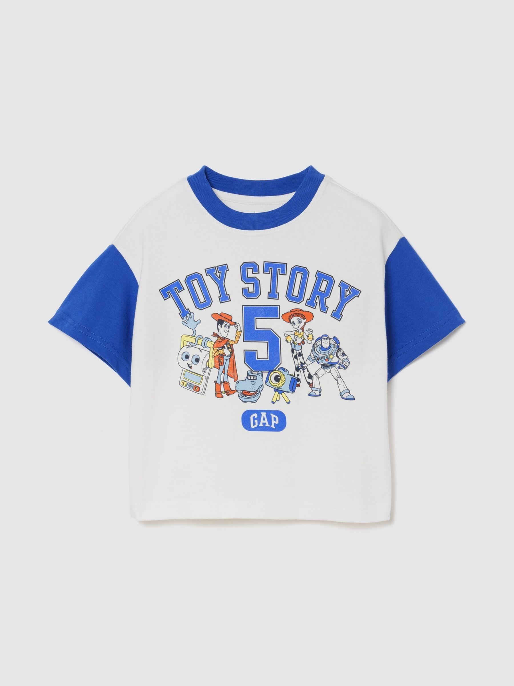 White/ Blue Toy Story Disney Graphic Short Sleeve T-Shirt - Image 1 of 3 White/ Blue Toy Story Disney Graphic Short Sleeve T-Shirt - Image 1 of 3