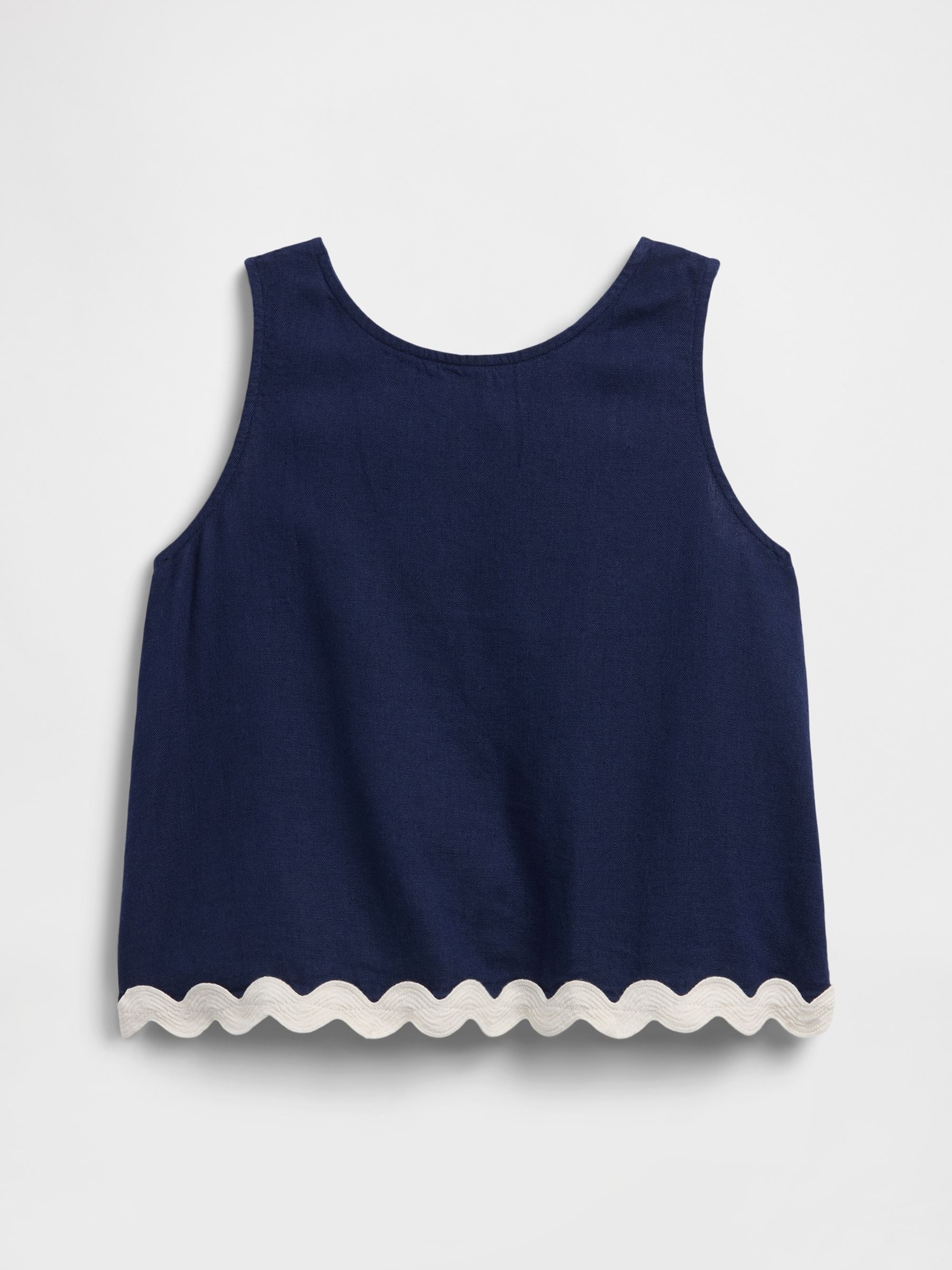 Navy Linen-Blend Vest - Image 1 of 3 Navy Linen-Blend Vest - Image 1 of 3