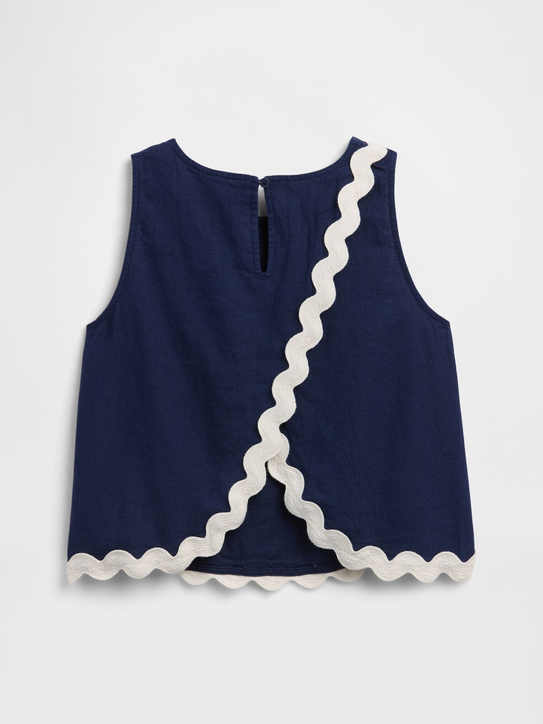 Navy Linen-Blend Vest - Image 2 of 3 Navy Linen-Blend Vest - Image 2 of 3