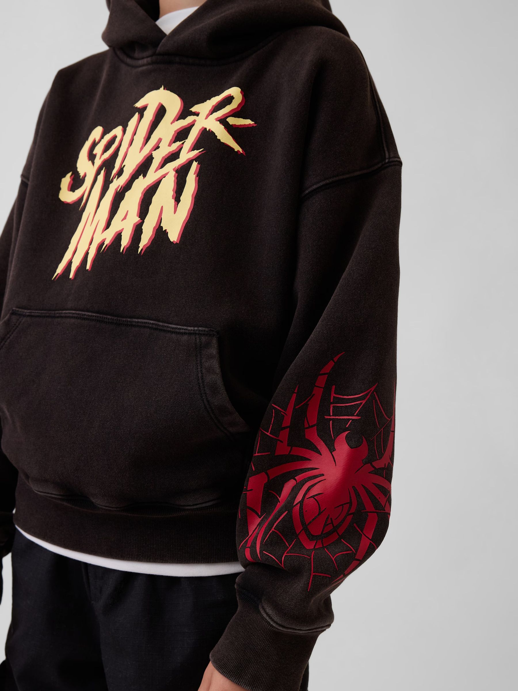 Black Marvel VintageSoft Spider-Man Relaxed Hoodie - Image 2 of 4