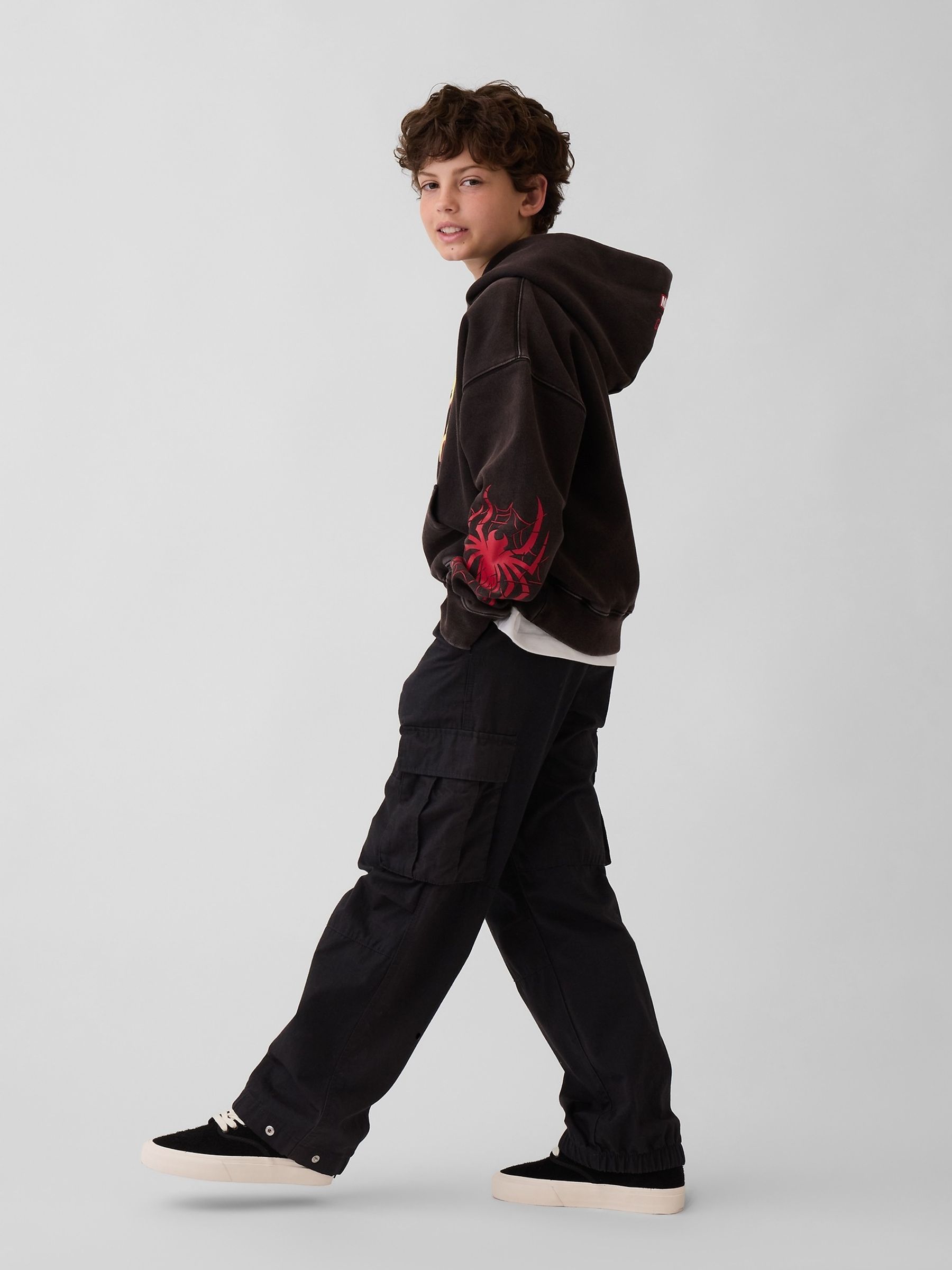 Black Marvel VintageSoft Spider-Man Relaxed Hoodie - Image 3 of 4