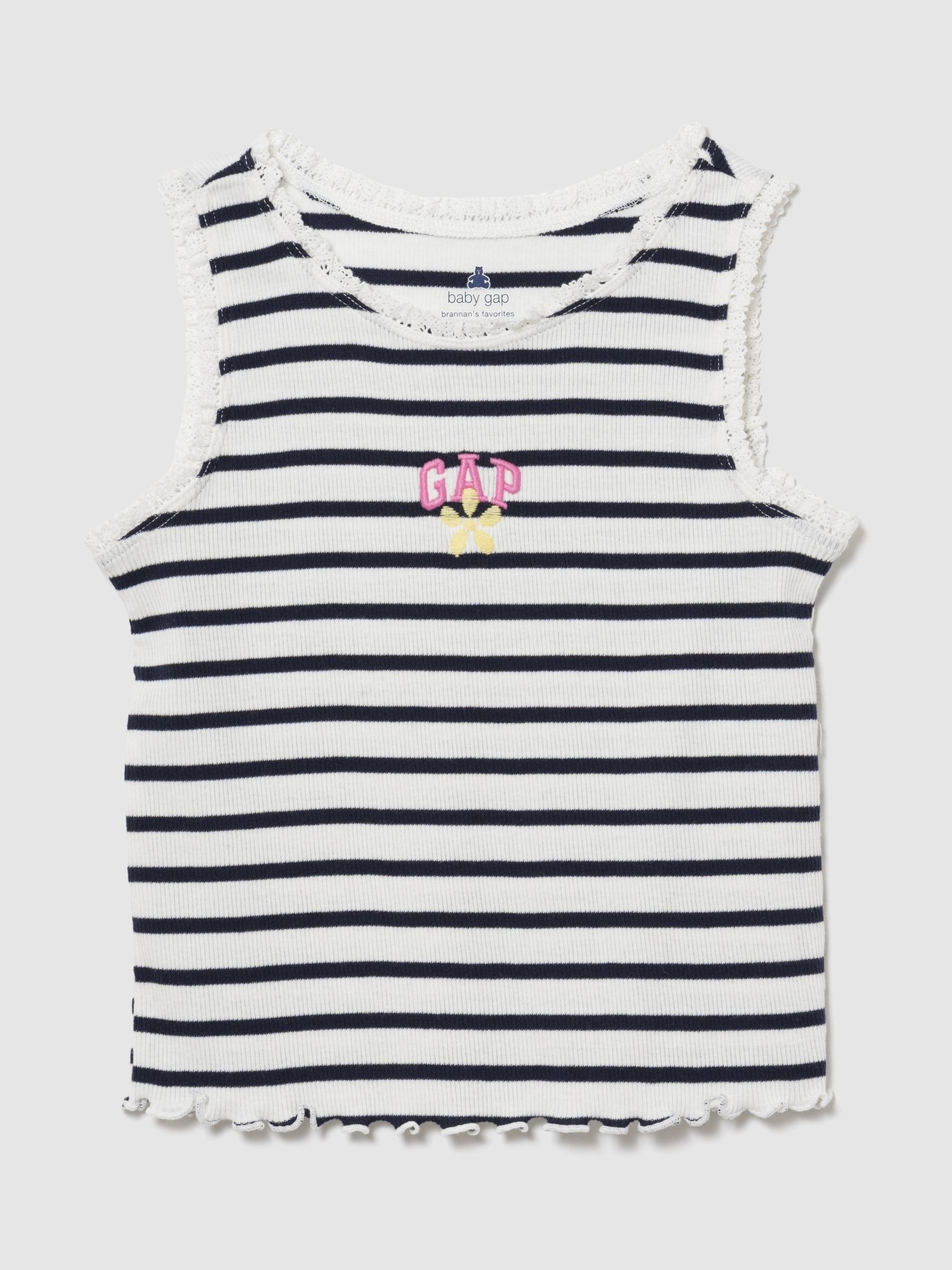 Black Stripe Graphic Logo Rib Vest - Image 1 of 3