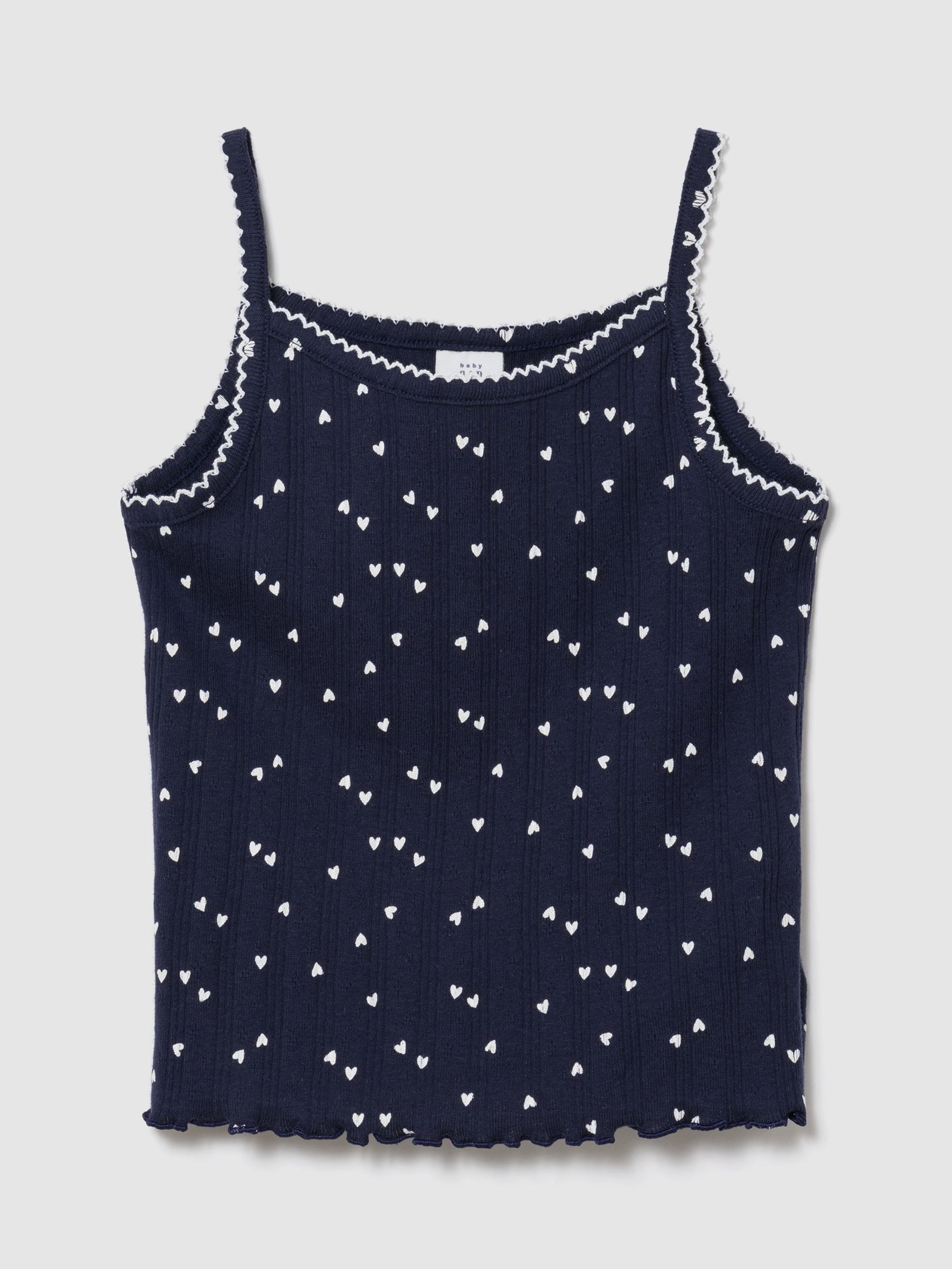 Navy Heart Pointelle Cami Top - Image 1 of 3