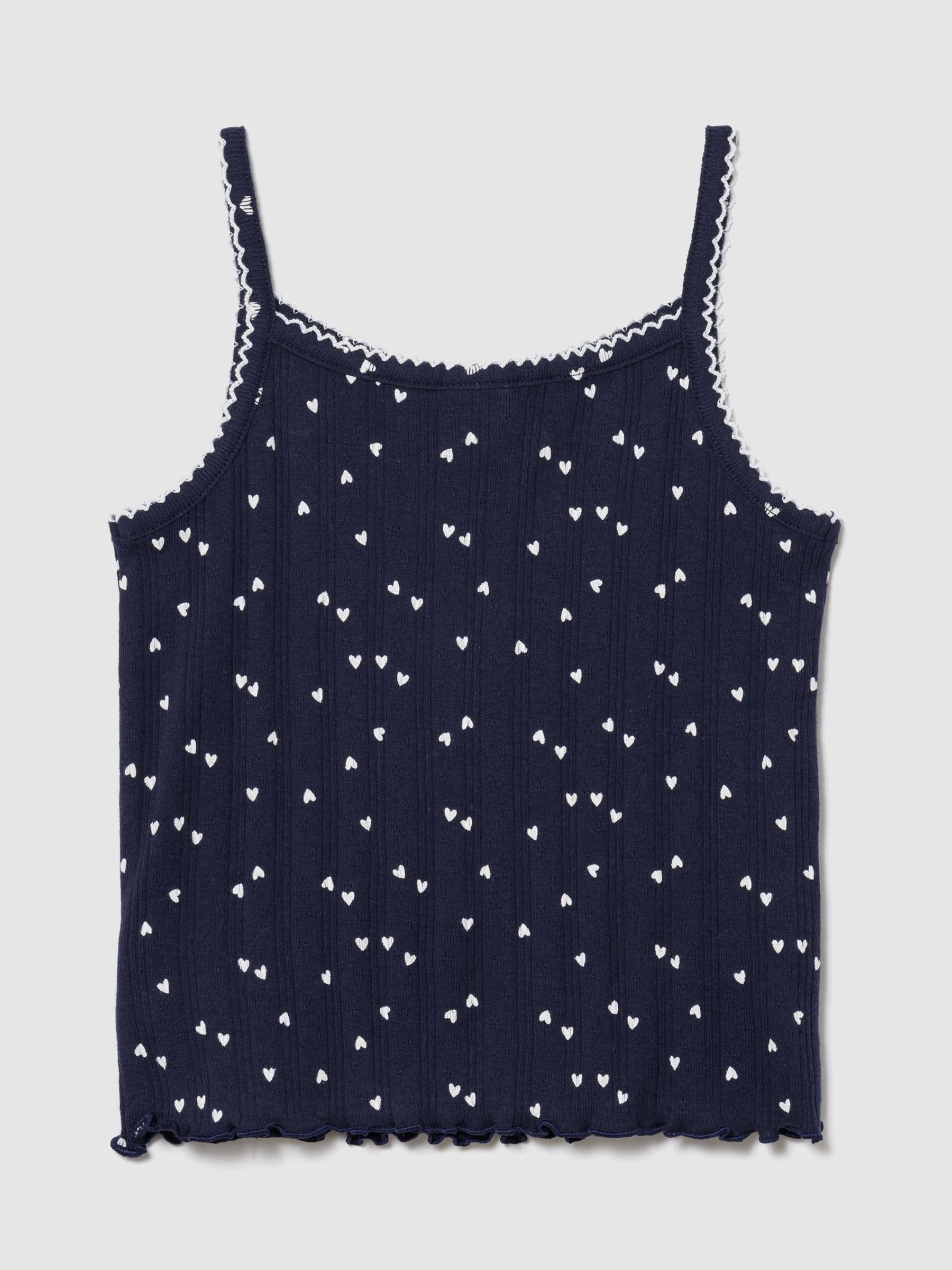 Navy Heart Pointelle Cami Top - Image 2 of 3