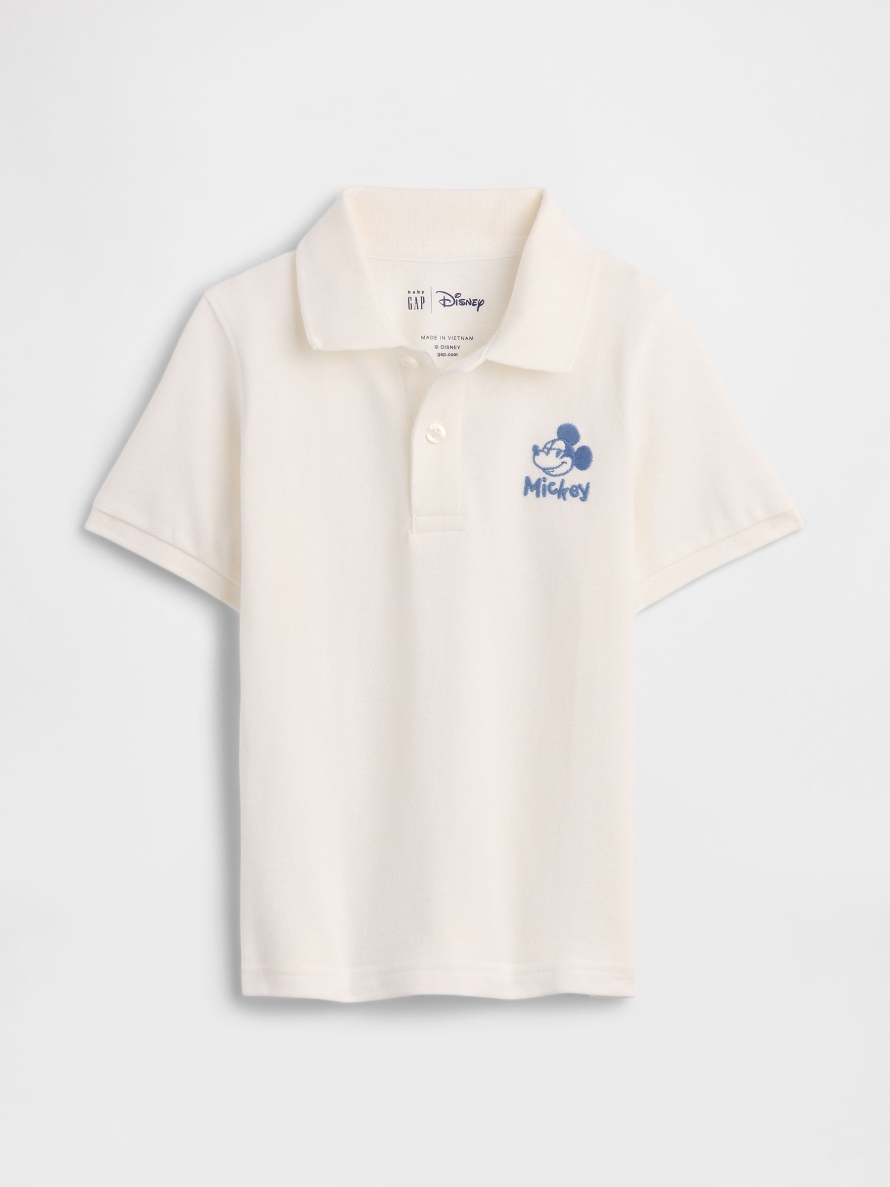 White Mickey Mouse Disney Pique Polo Shirt - Image 1 of 3 White Mickey Mouse Disney Pique Polo Shirt - Image 1 of 3