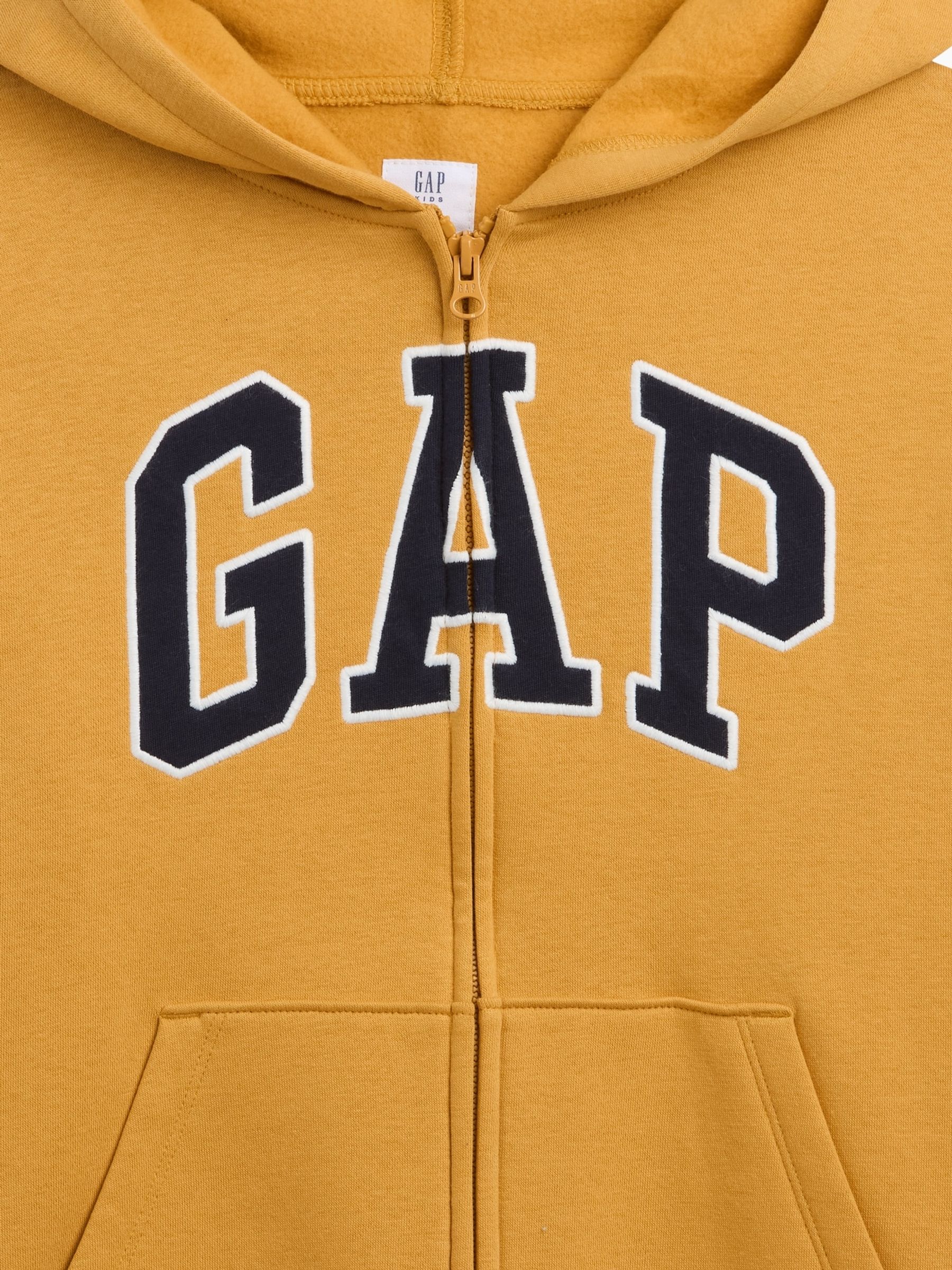Yellow Relaxed Logo Zip-Up Hoodie - Image 3 of 3