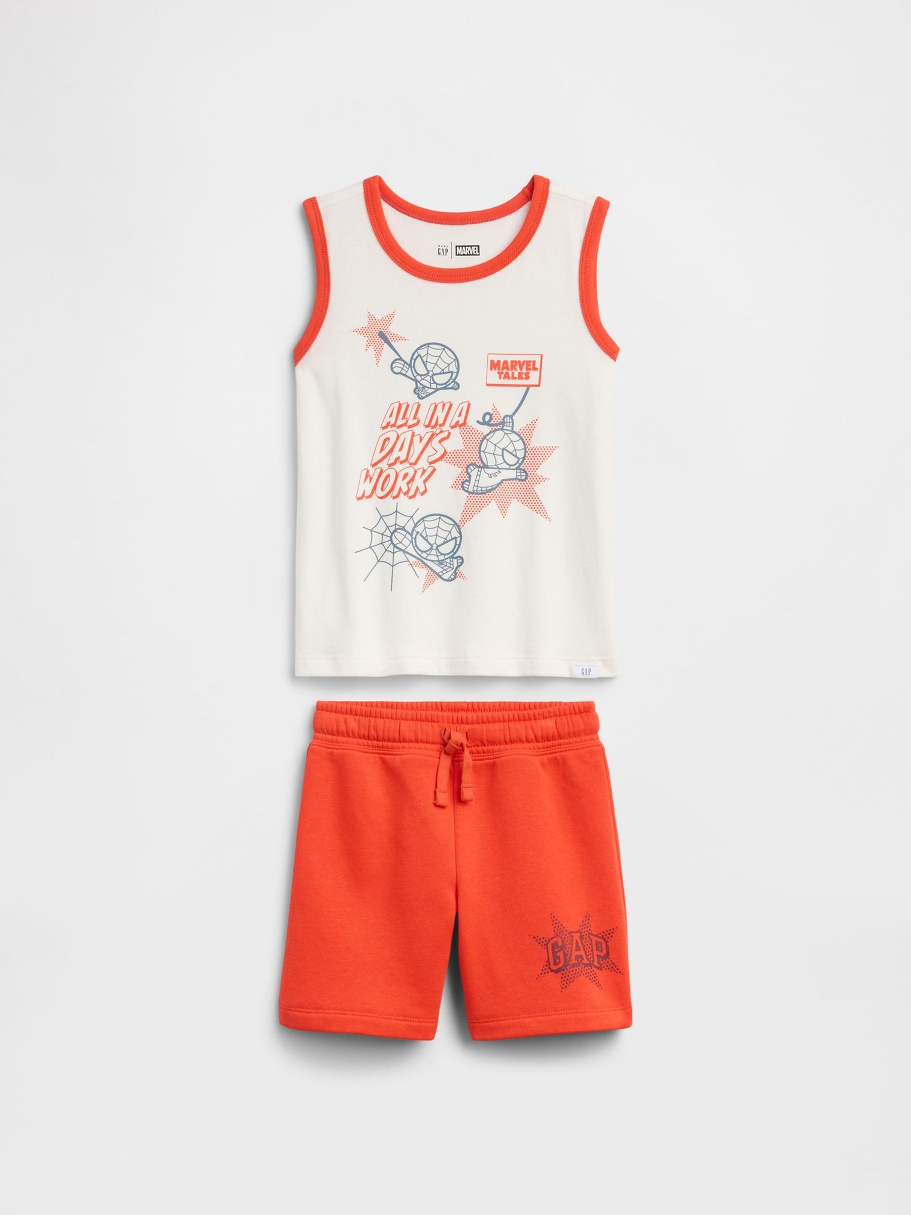Orange Spider-Man Two-Piece Tank Top Outfit Set - Image 1 of 3 Orange Spider-Man Two-Piece Tank Top Outfit Set - Image 1 of 3