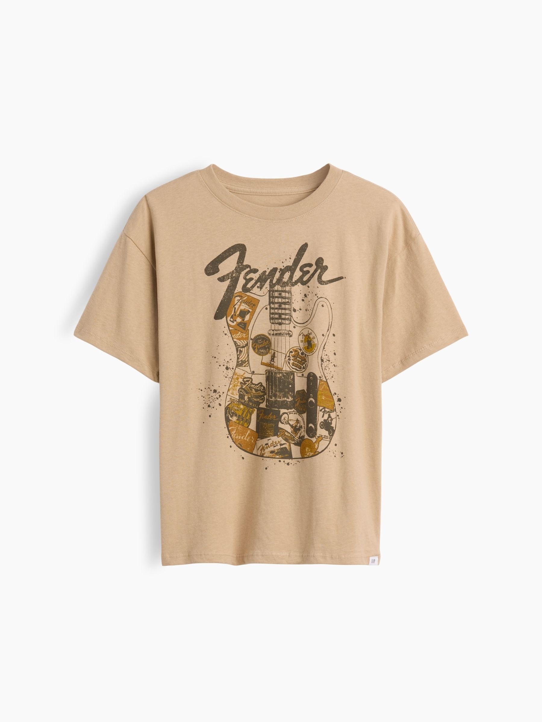 Brown Guitar Relaxed Graphic Short Sleeve T-Shirt - Image 1 of 3 Brown Guitar Relaxed Graphic Short Sleeve T-Shirt - Image 1 of 3