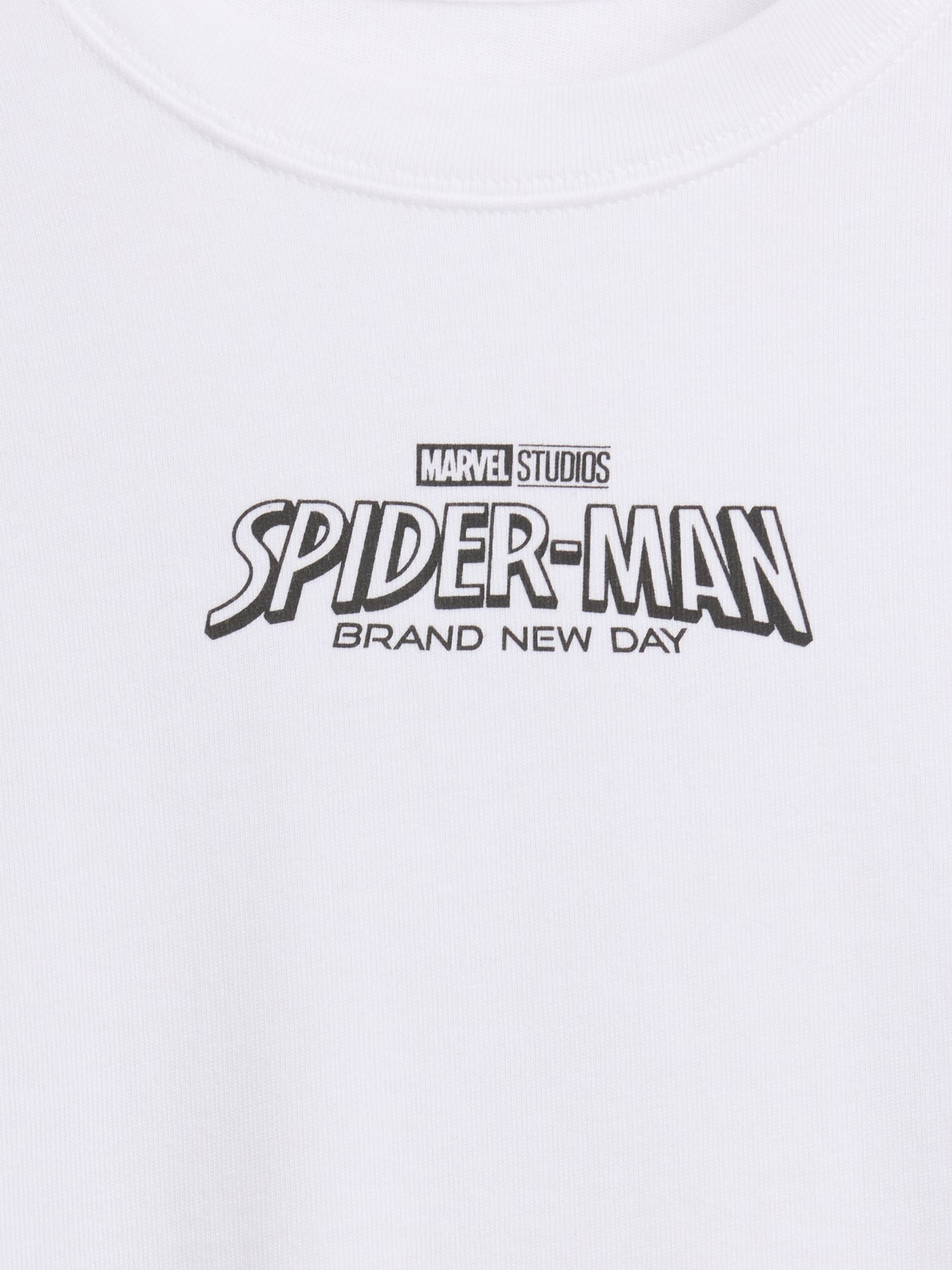 White Spider-Man Marvel Oversized Graphic Short Sleeve T-Shirt - Image 3 of 3