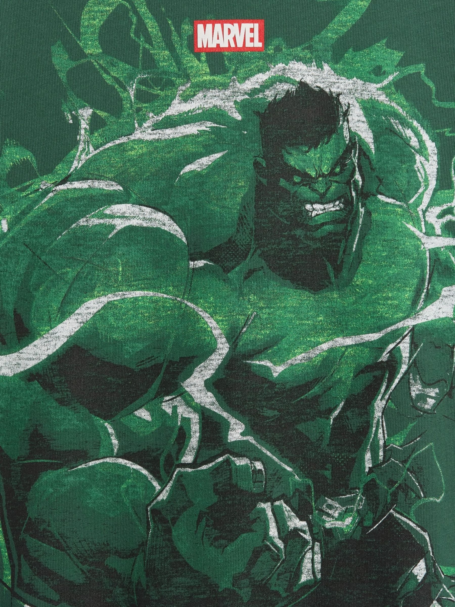 Green The Hulk Marvel Oversized Graphic Short Sleeve T-Shirt - Image 3 of 3