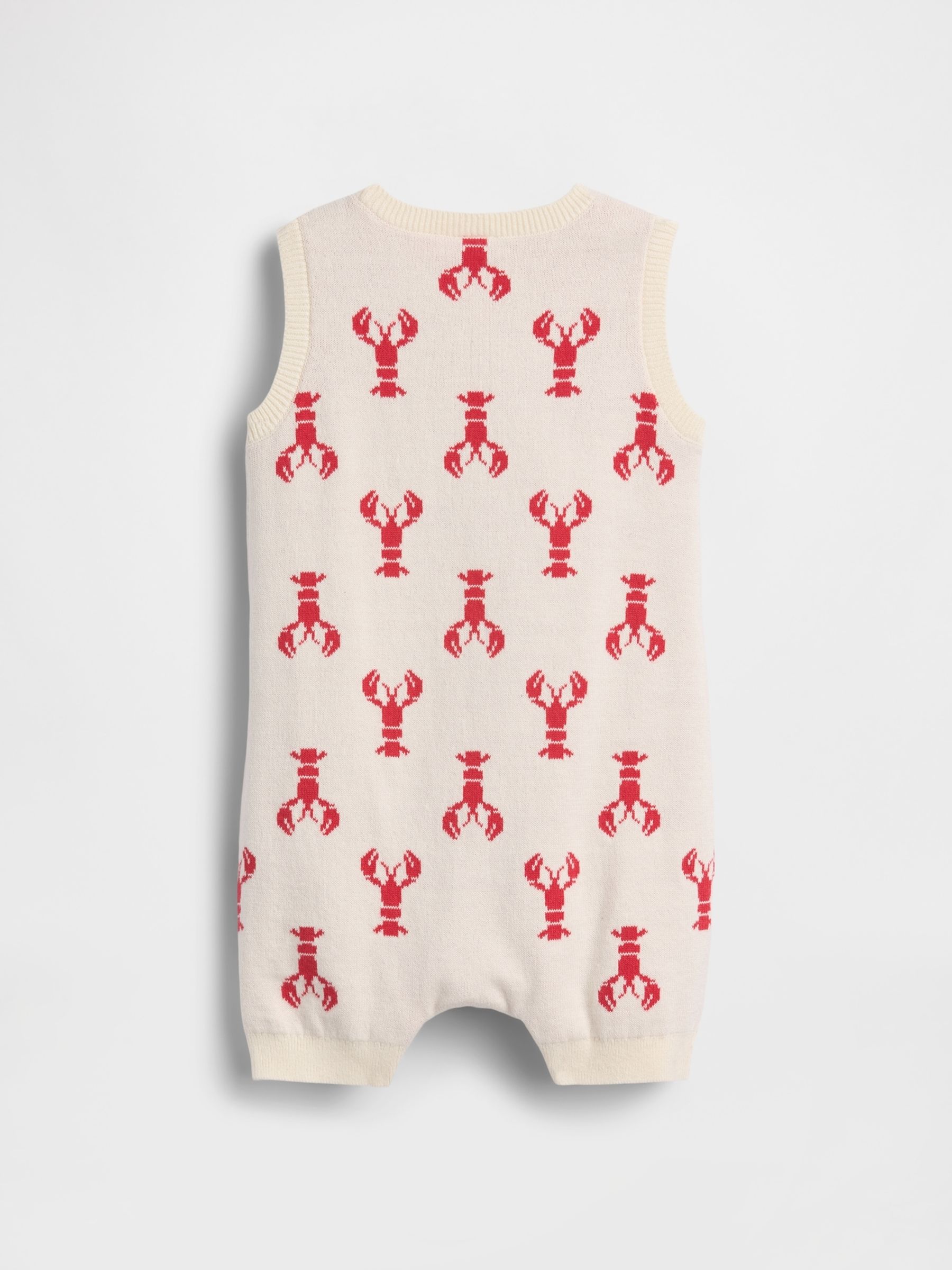 Cream Pretty Bow Lobster Knitted Short One-Piece - Image 2 of 2