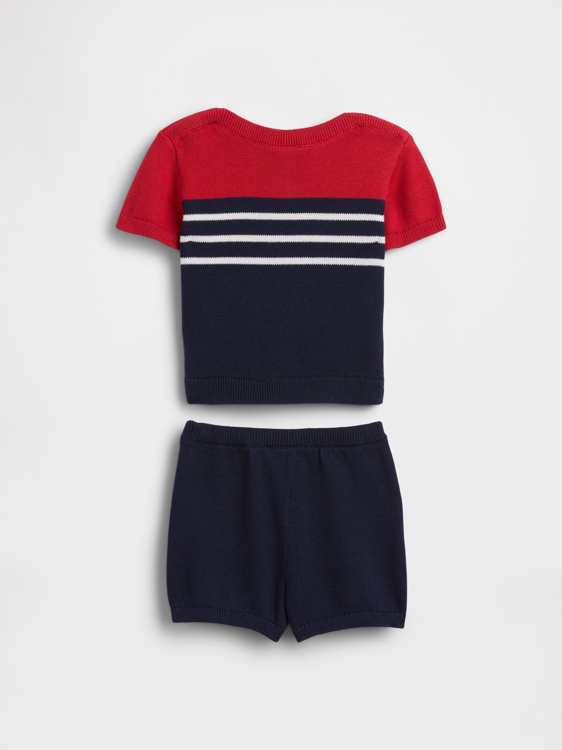 Navy/Red Colourblock Jumper Outfit Set - Image 2 of 2