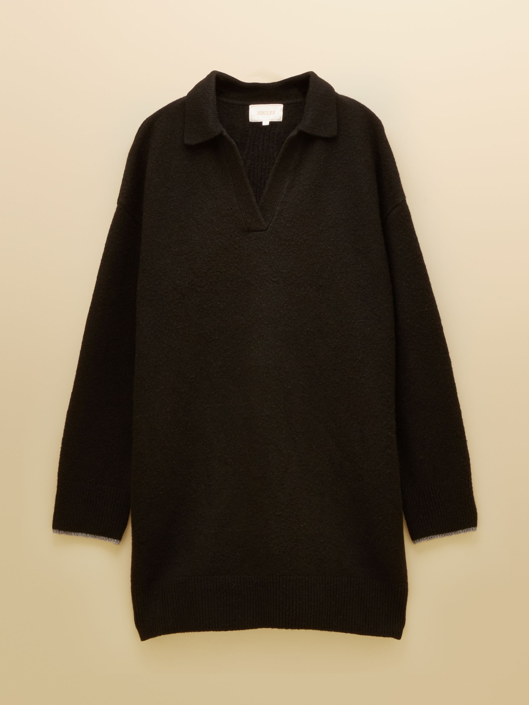 Collared Black Knitted Mini Dress - Image 6 of 6 Collared Black Knitted Mini Dress - Image 6 of 6