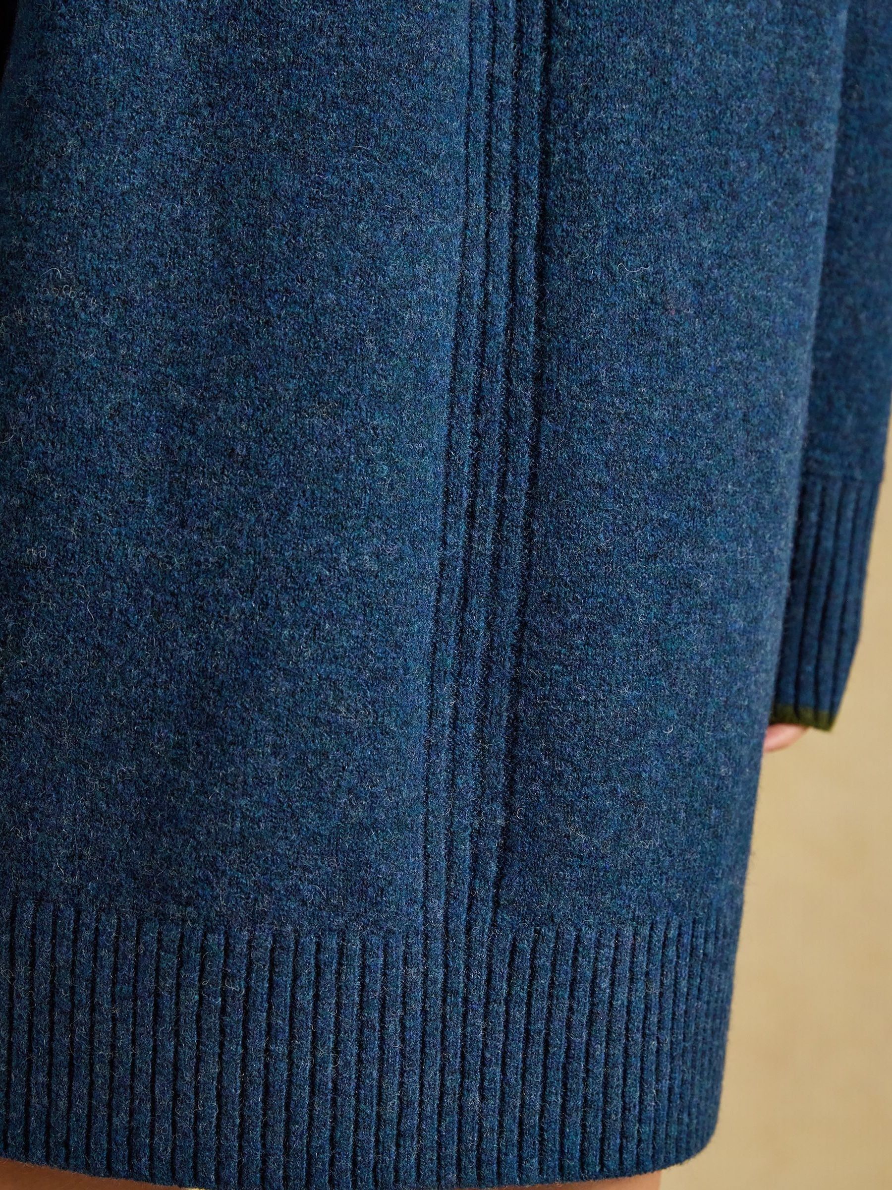 High Neck Teal Blue Knitted Dress - Image 6 of 7