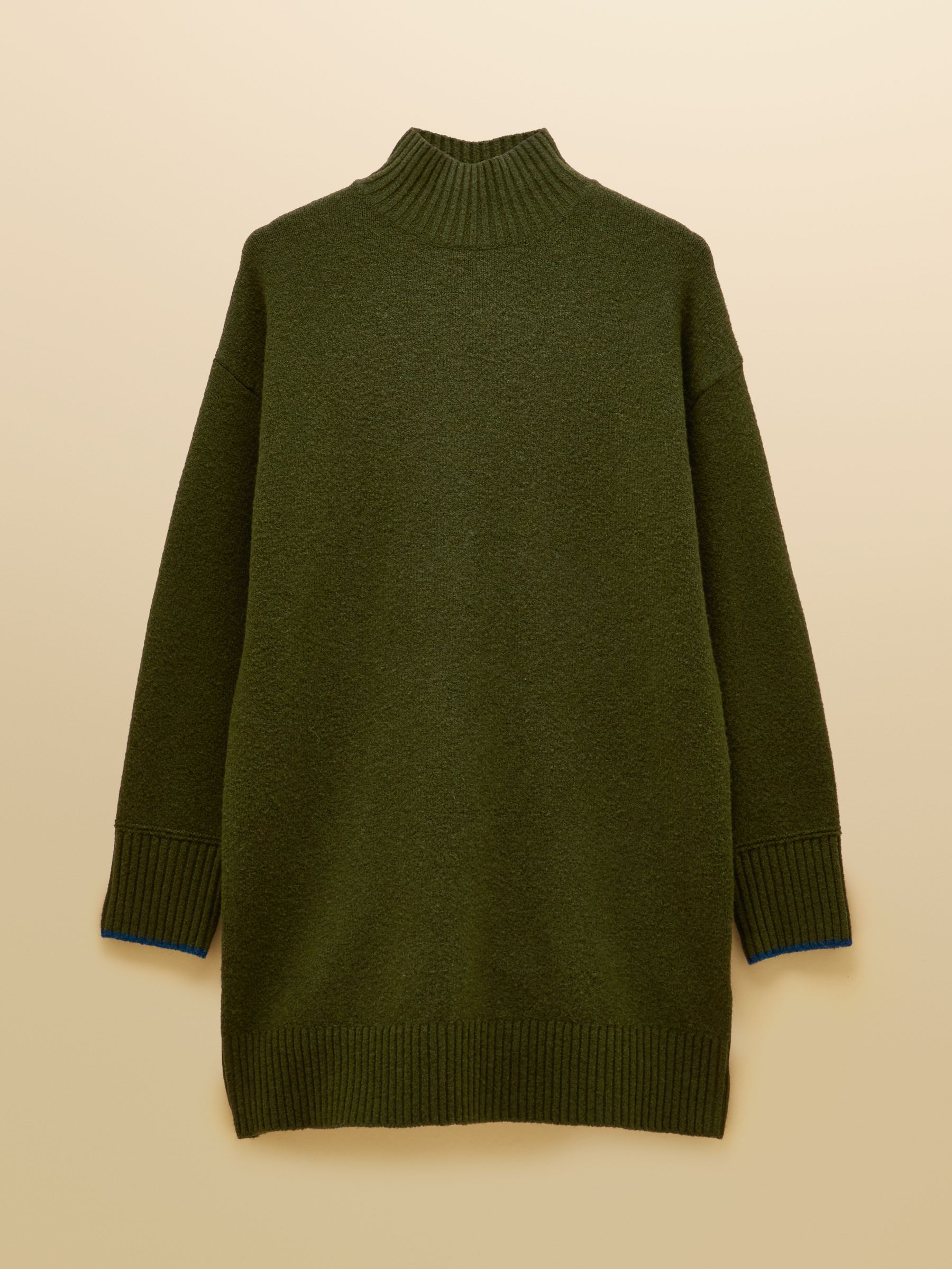 High Neck Khaki Green Knitted Dress - Image 7 of 7