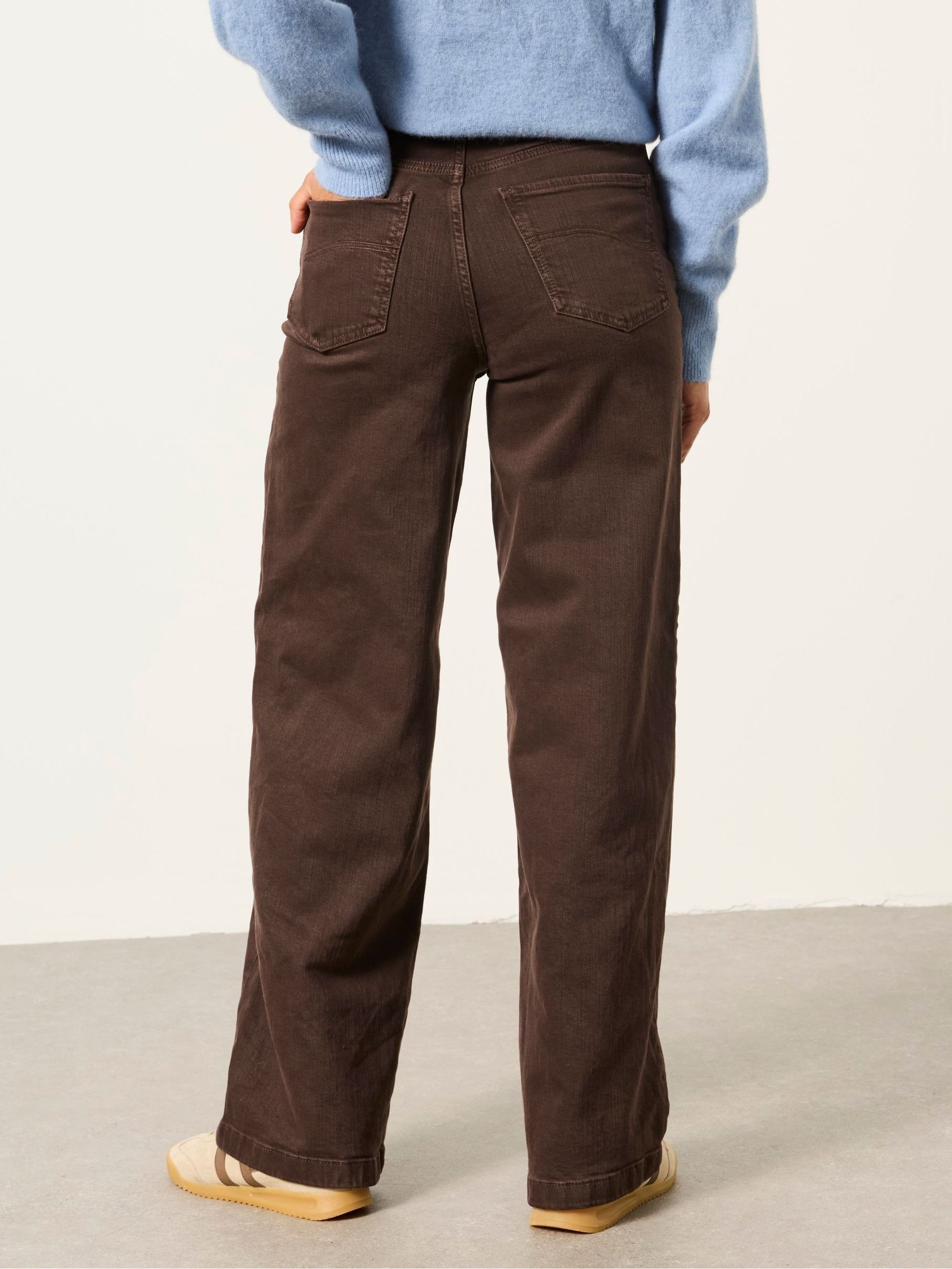 Welling Chocolate Brown Wide leg Jeans - Image 2 of 6