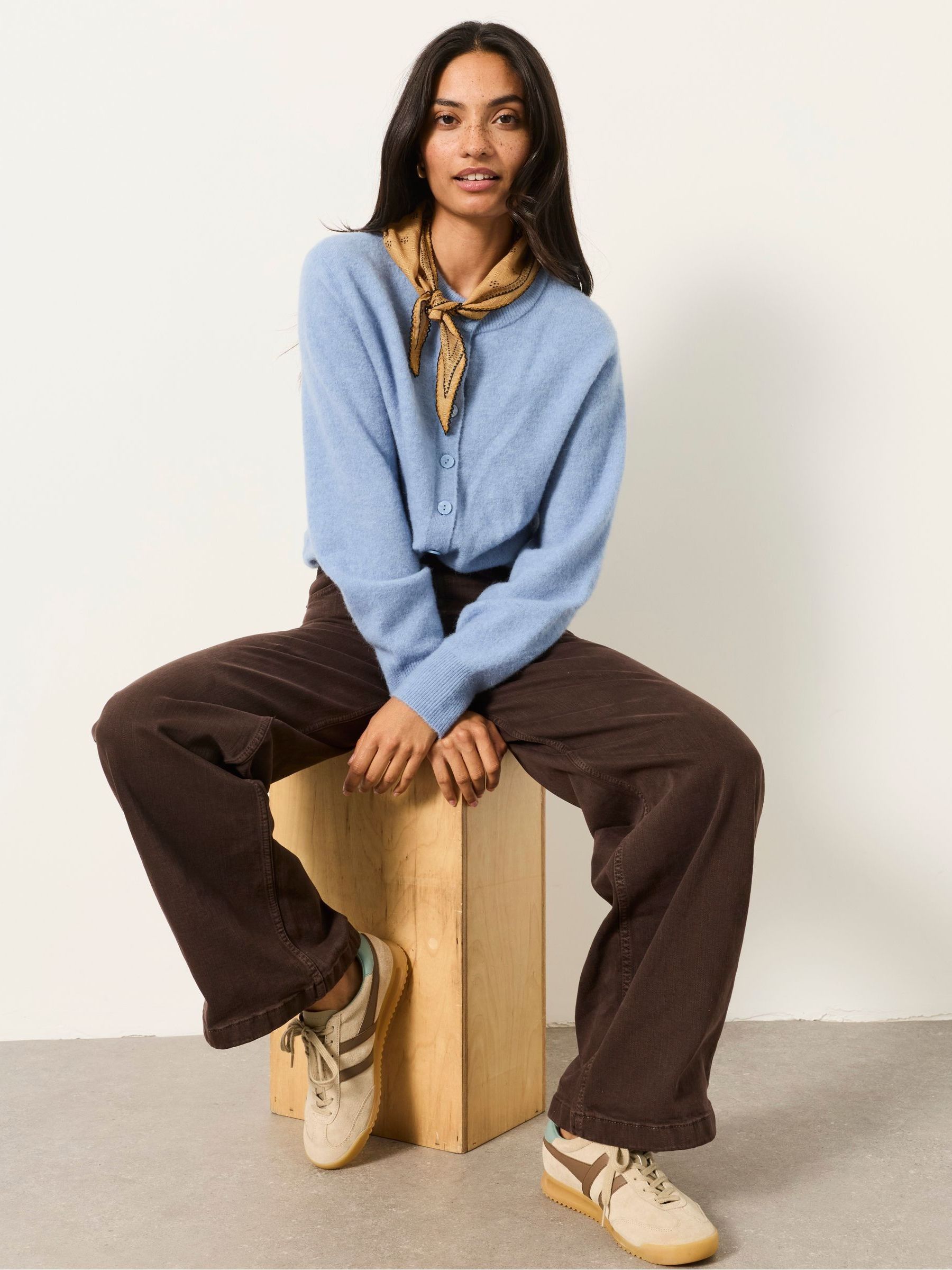 Welling Chocolate Brown Wide leg Jeans - Image 5 of 6