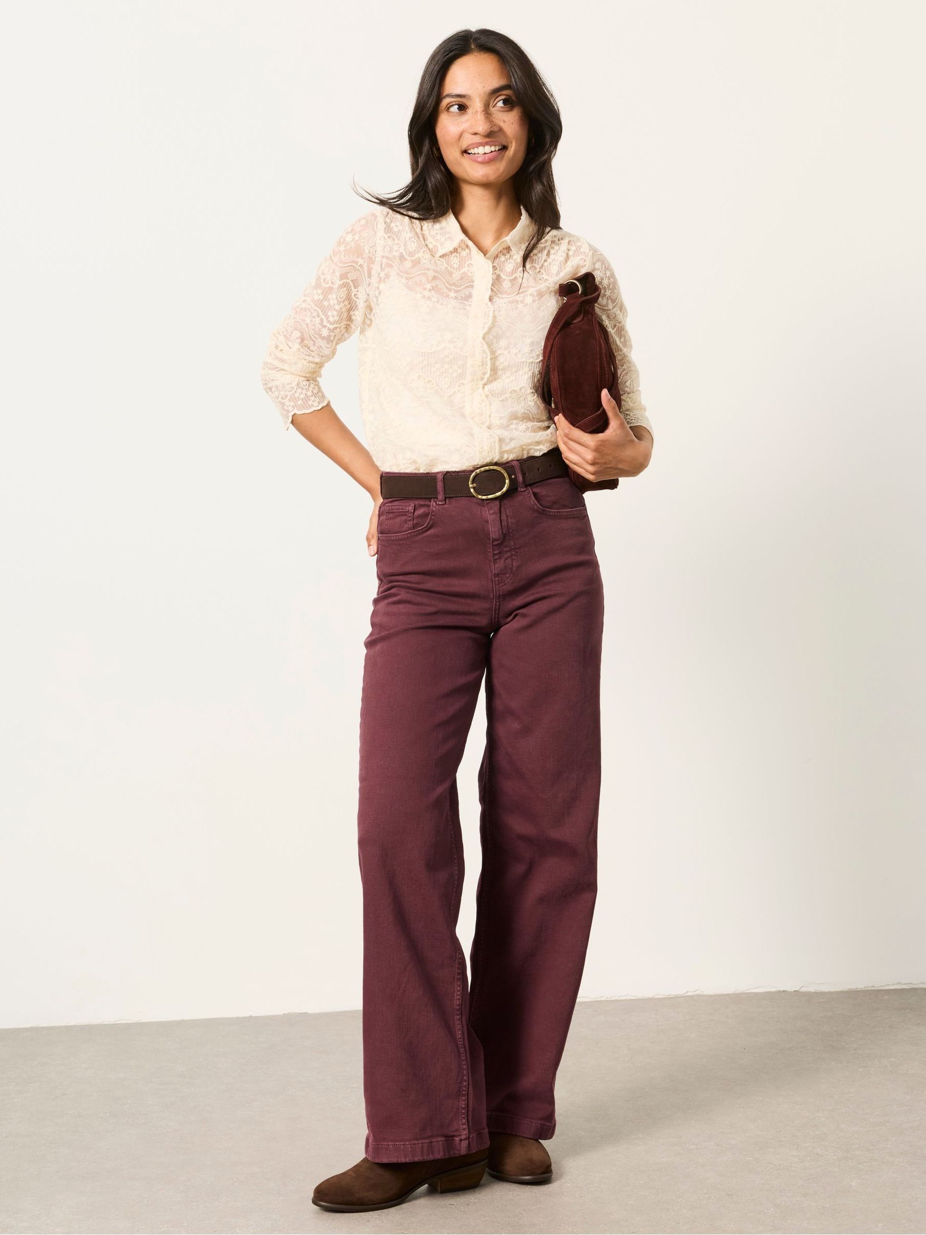 Welling Plum Purple Wide leg Jeans - Image 4 of 6