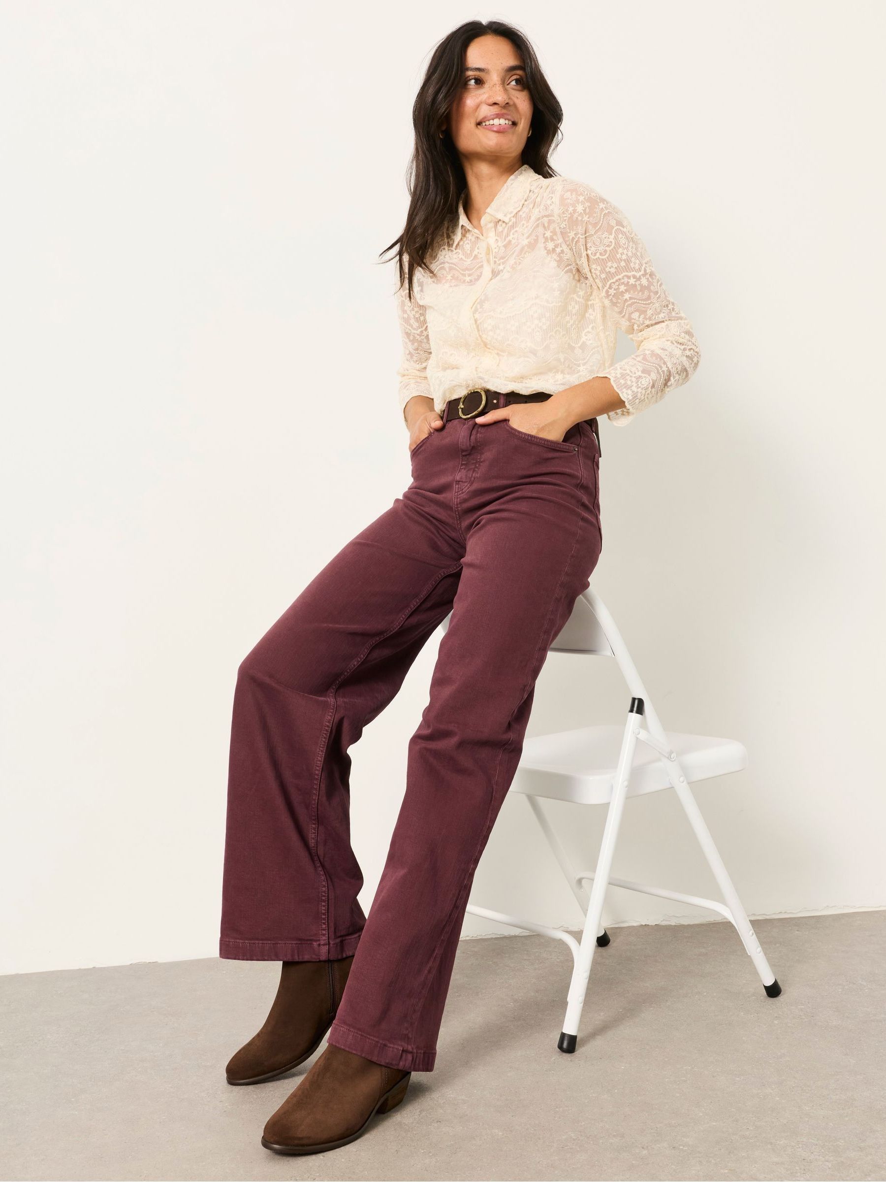 Welling Plum Purple Wide leg Jeans - Image 5 of 6