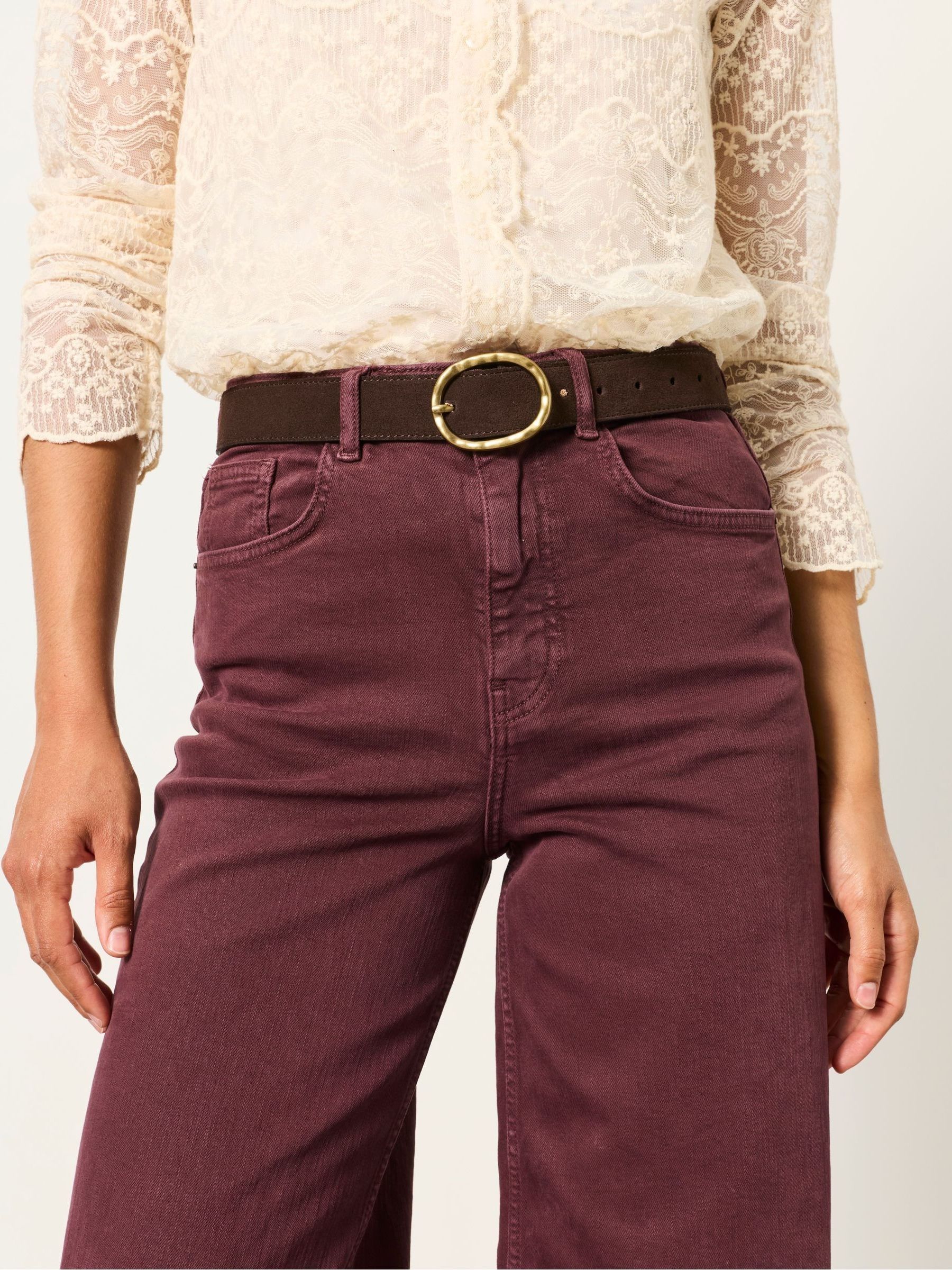 Welling Plum Purple Petite Wide leg Jeans - Image 3 of 6