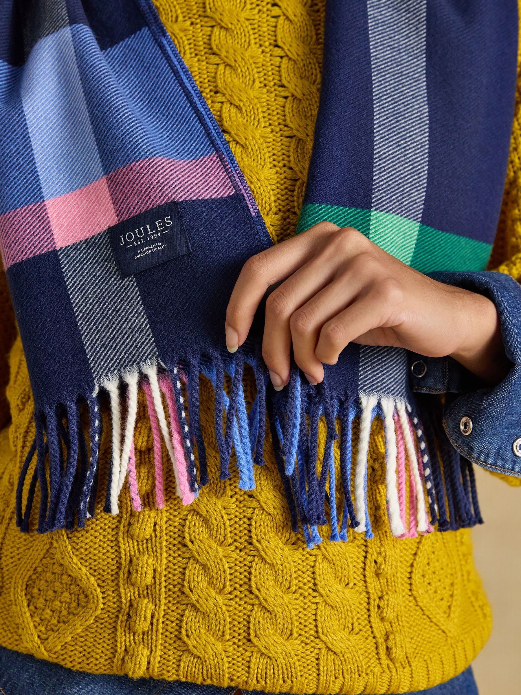 Langtree Blue & Pink Check Scarf - Image 2 of 6
