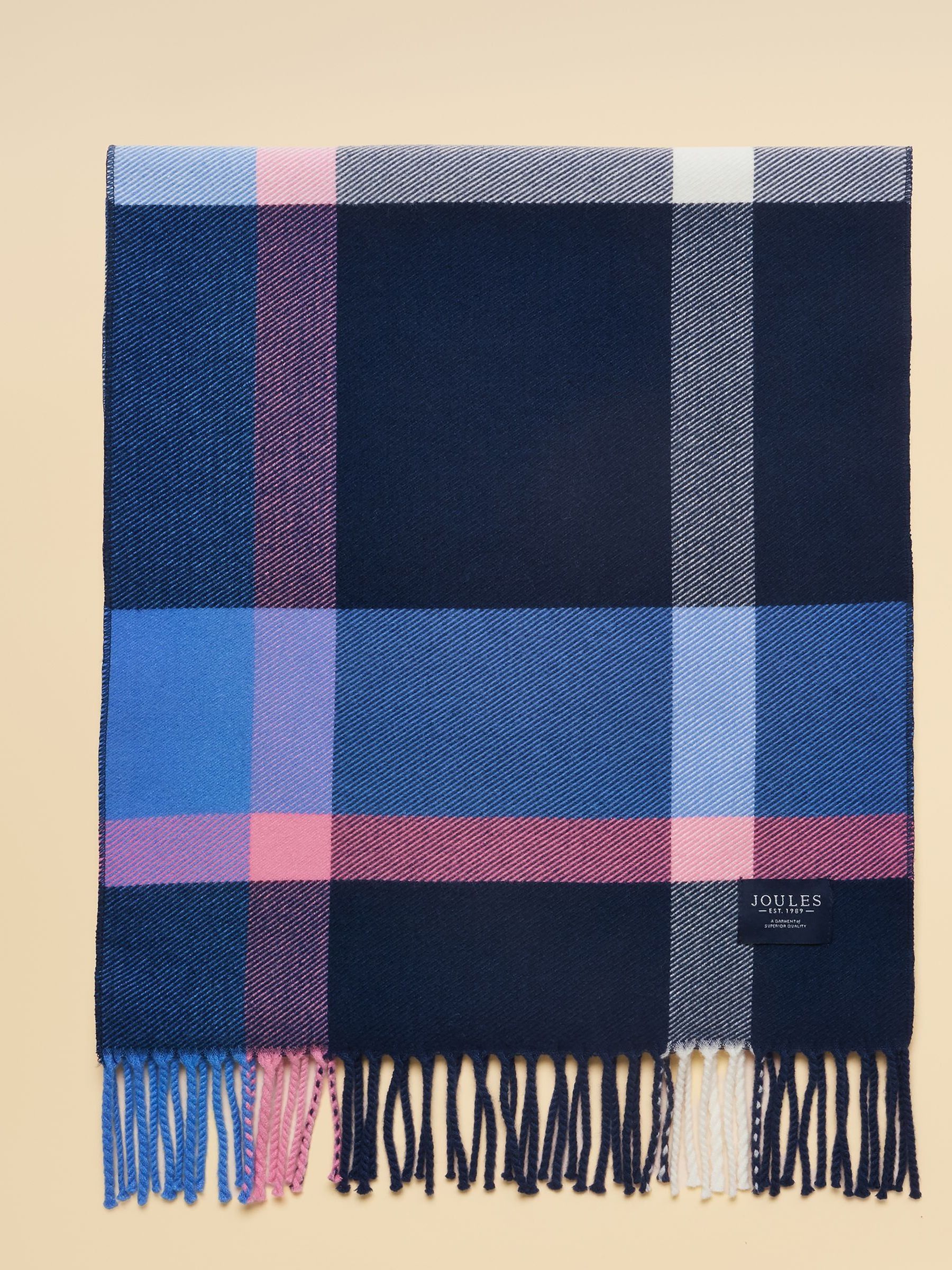 Langtree Blue & Pink Check Scarf - Image 4 of 6