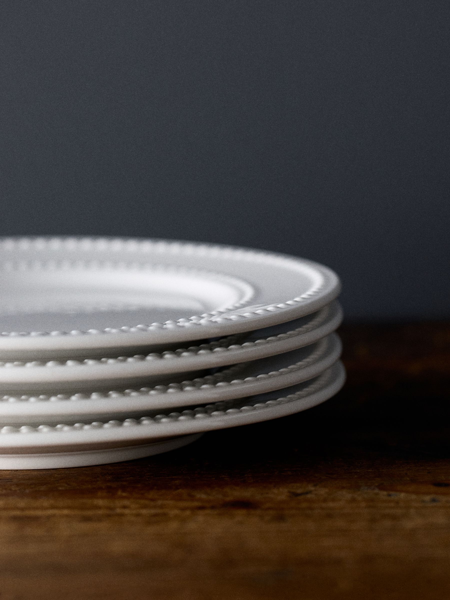 The Set 4 Pack White Bobble Side Plates - Image 1 of 3