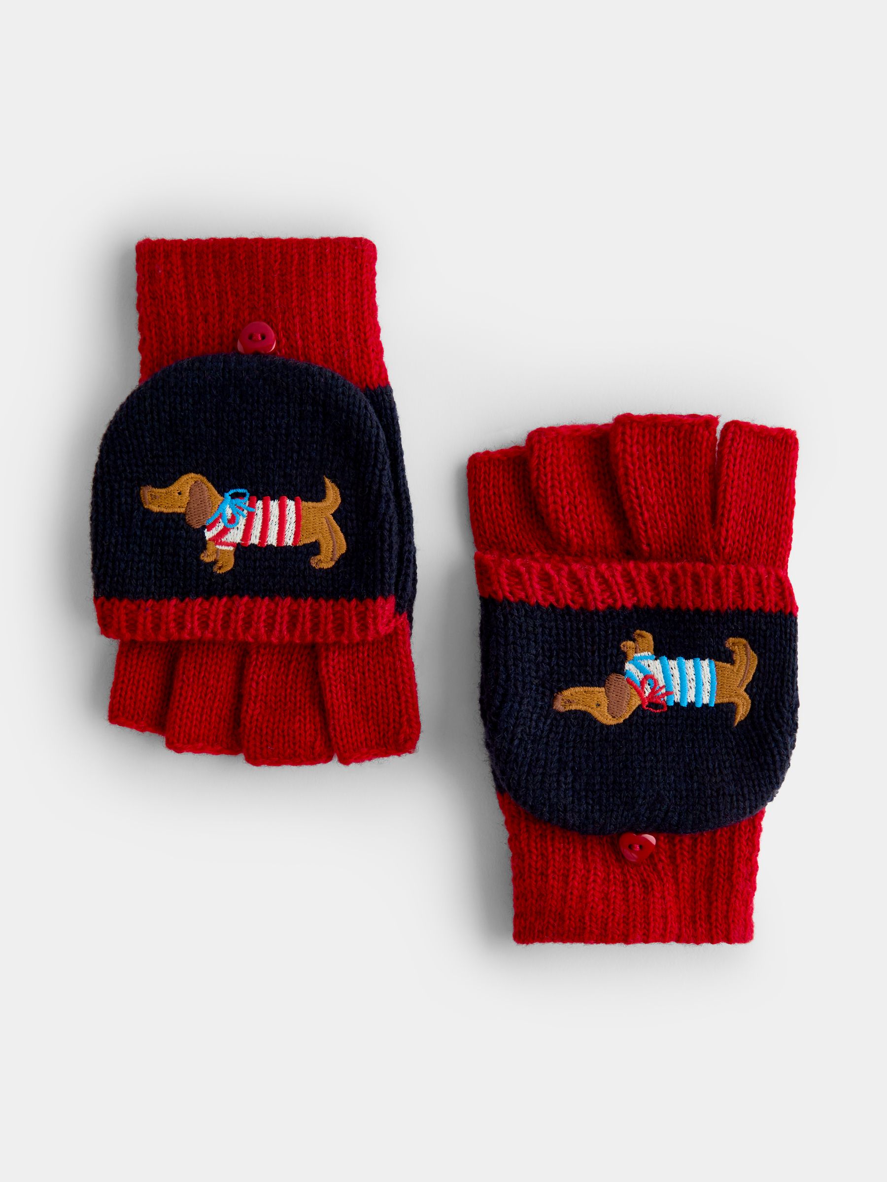 Navy Dachshund Convertible Mittens - Image 4 of 5