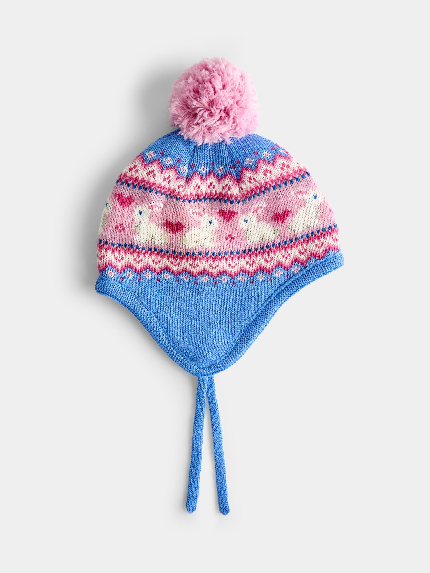 Blue Bunny Pom Pom Knitted Hat - Image 2 of 4