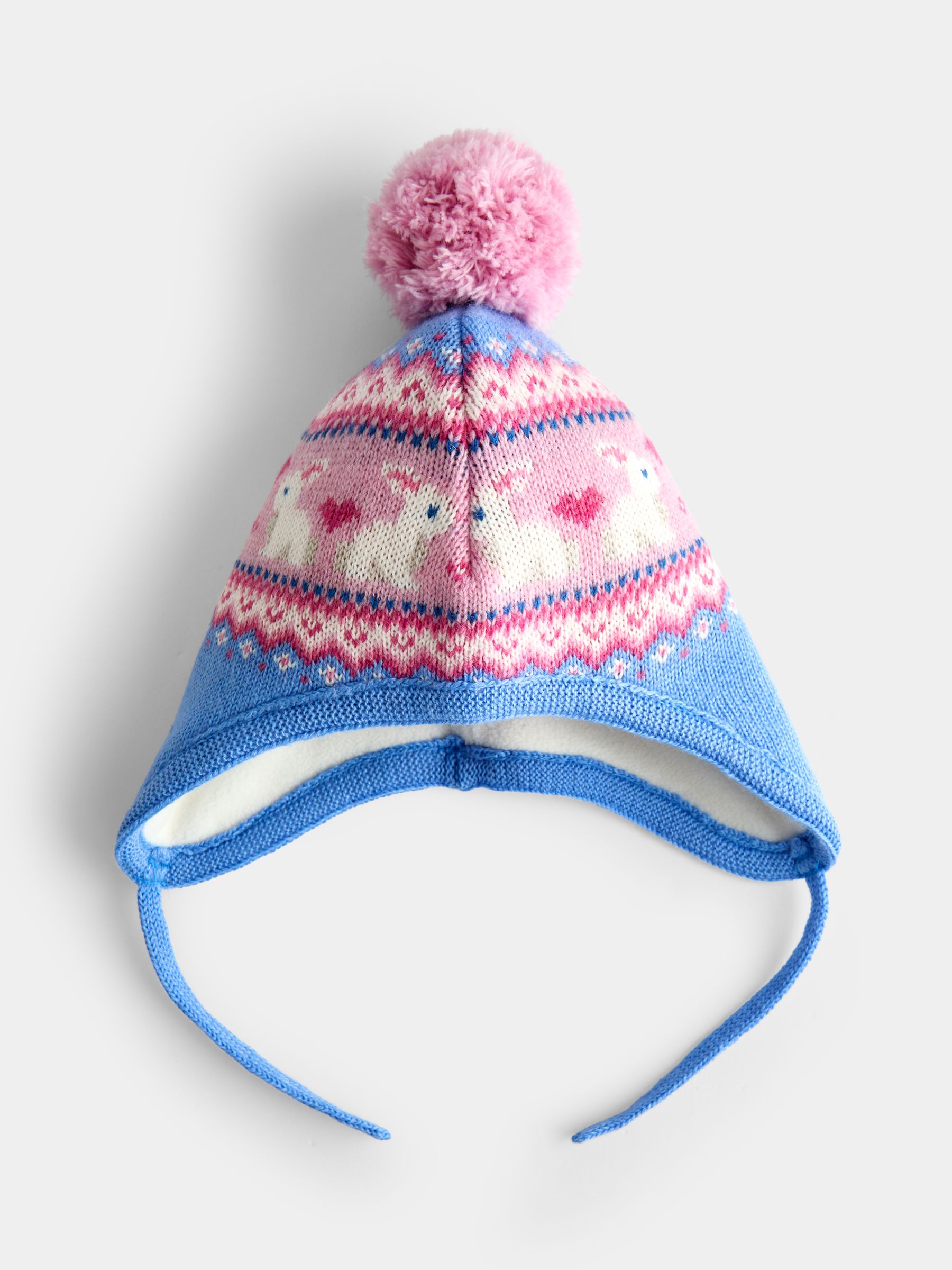 Blue Bunny Pom Pom Knitted Hat - Image 3 of 4