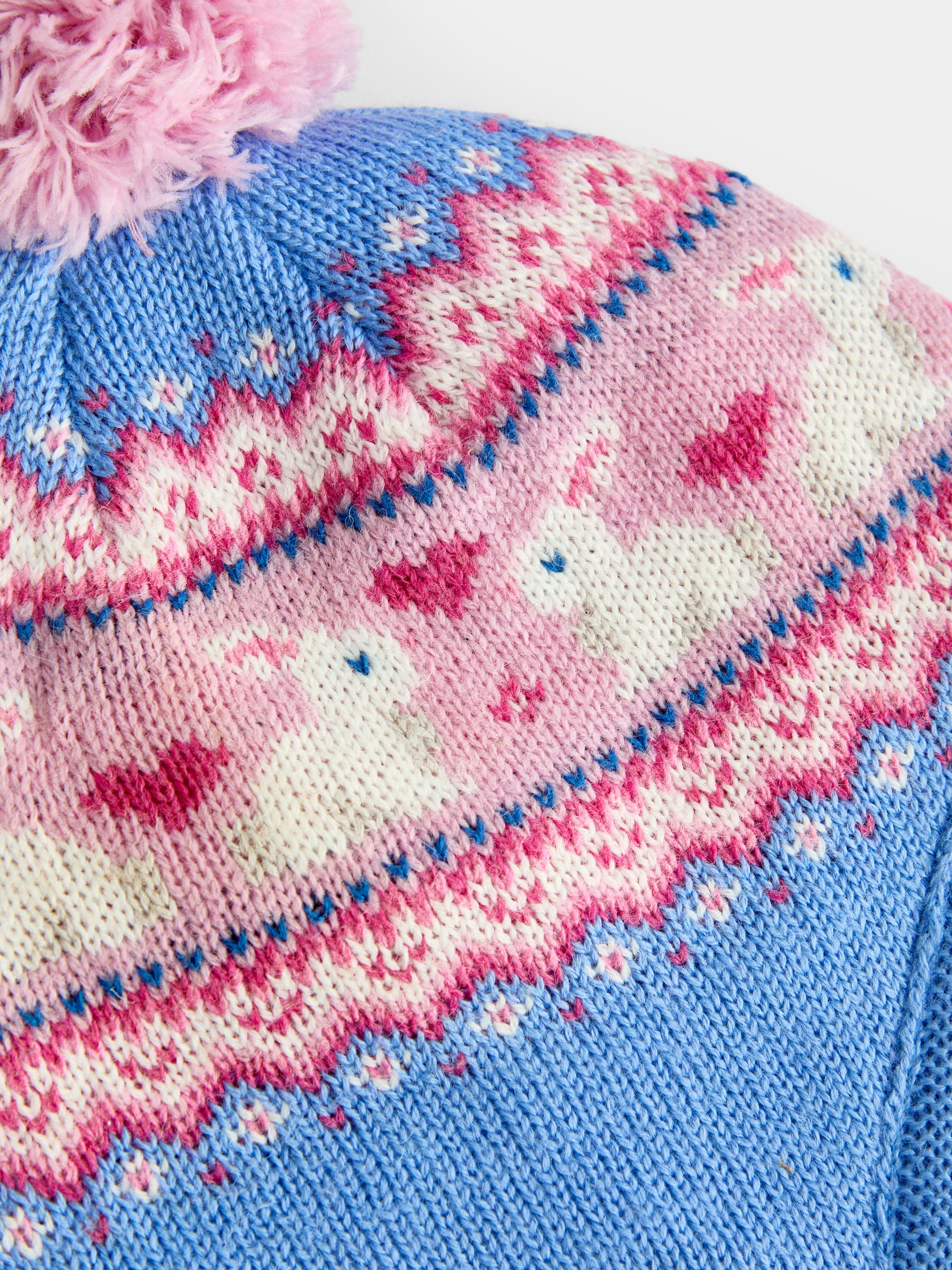 Blue Bunny Pom Pom Knitted Hat - Image 4 of 4