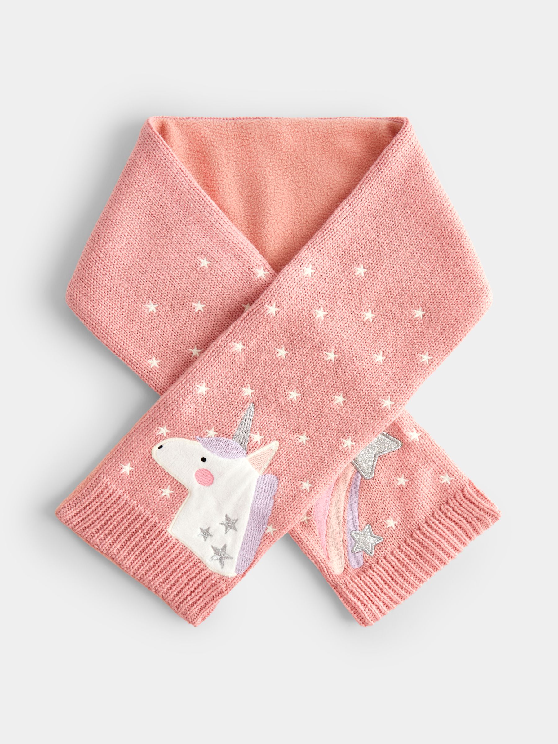 Pink Unicorn Knitted Scarf - Image 1 of 4 Pink Unicorn Knitted Scarf - Image 1 of 4