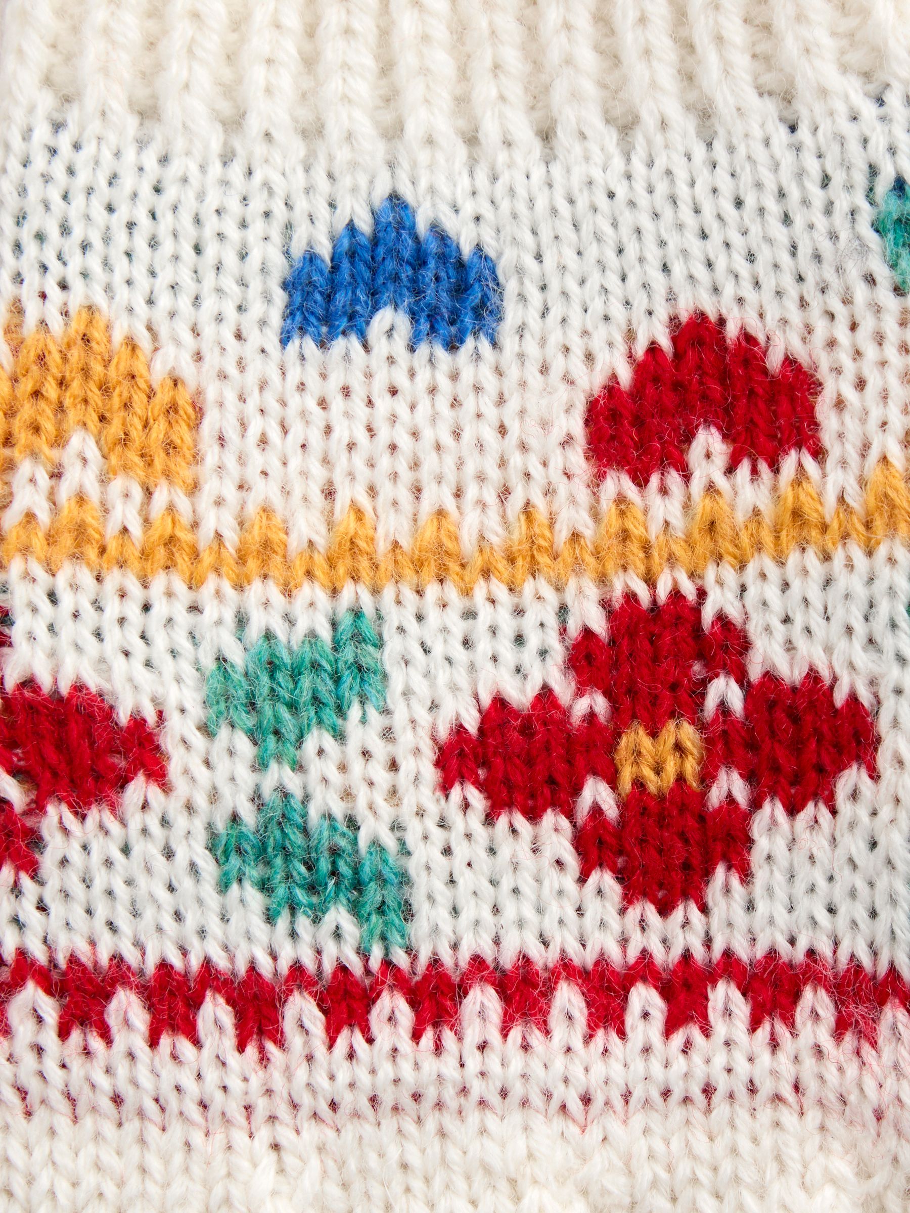 Cream Floral Convertible Mittens - Image 4 of 4