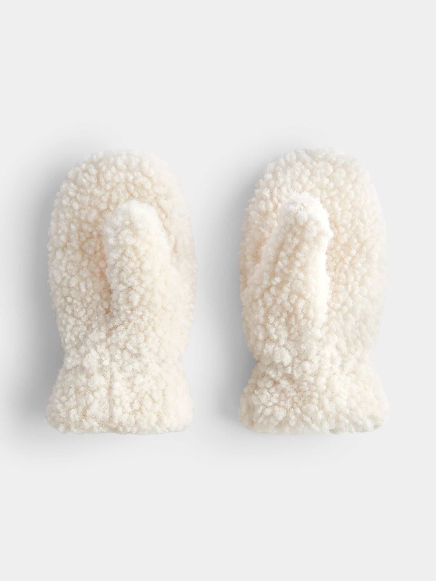 Cream Hearts Polarfleece Mittens - Image 2 of 4 Cream Hearts Polarfleece Mittens - Image 2 of 4