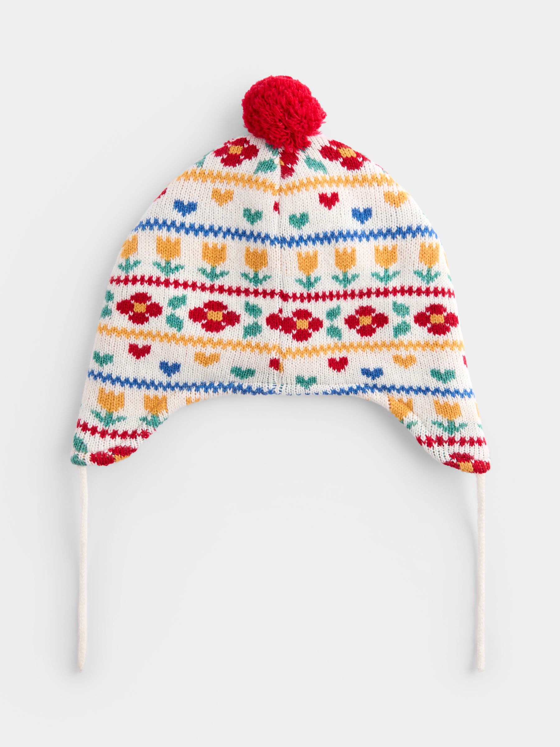 Cream Floral Floral FairIsle Hat - Image 2 of 4