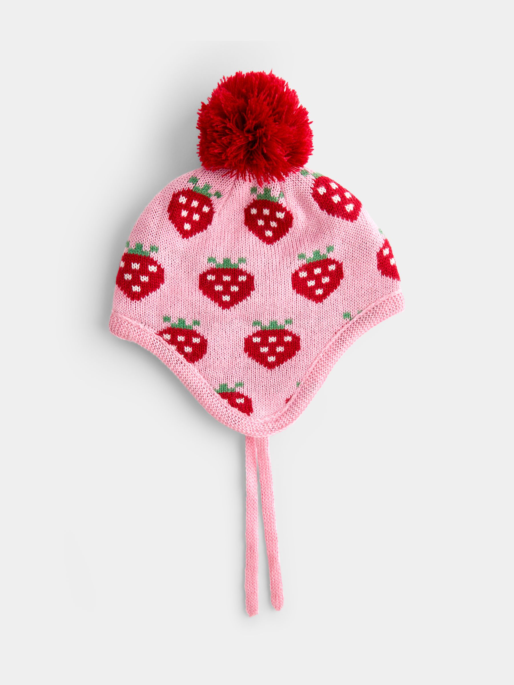 Pink Strawberry Knitted Bonnet - Image 2 of 4