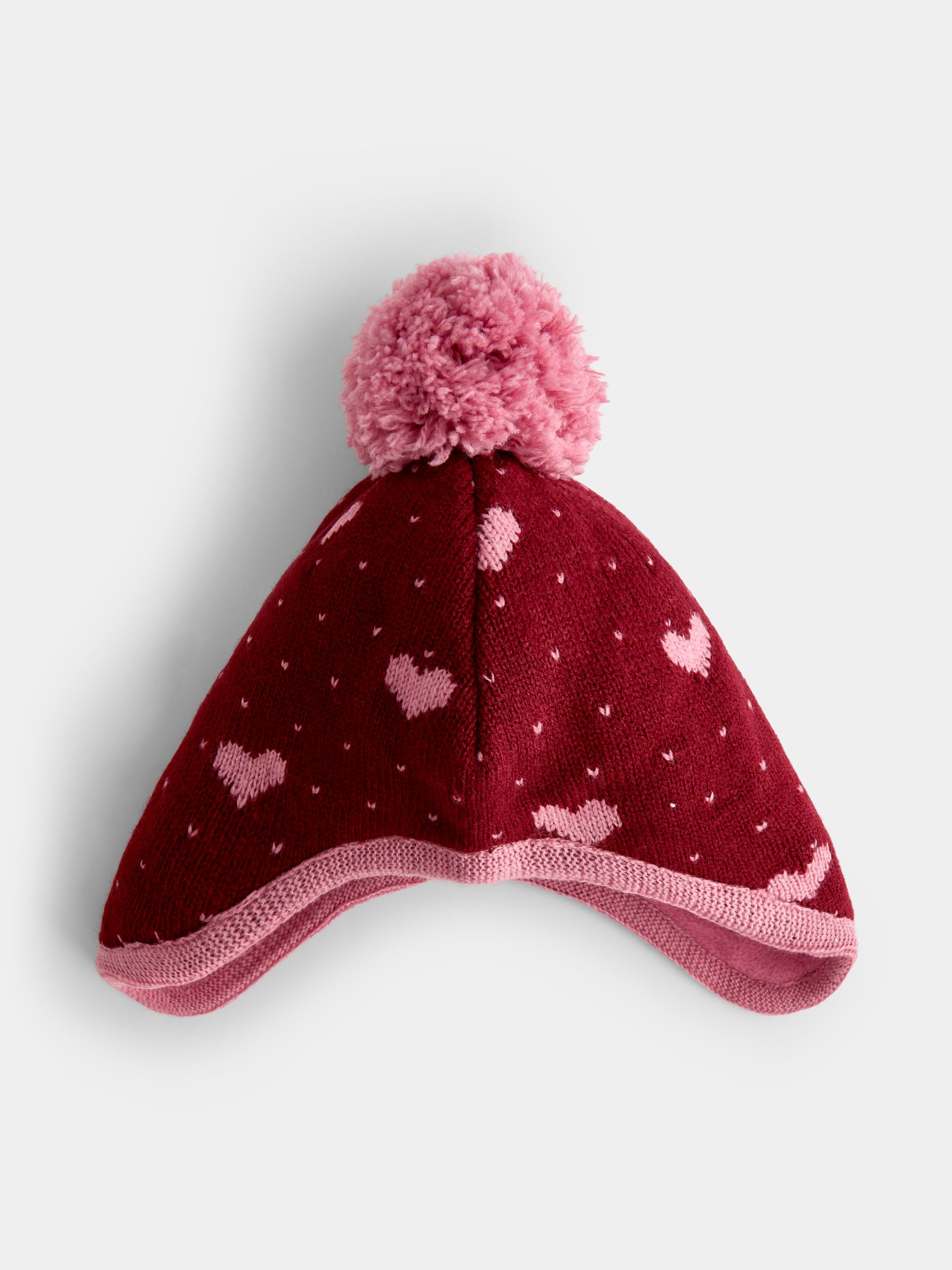 Berry Heart Pom Pom Knitted Hat - Image 2 of 4