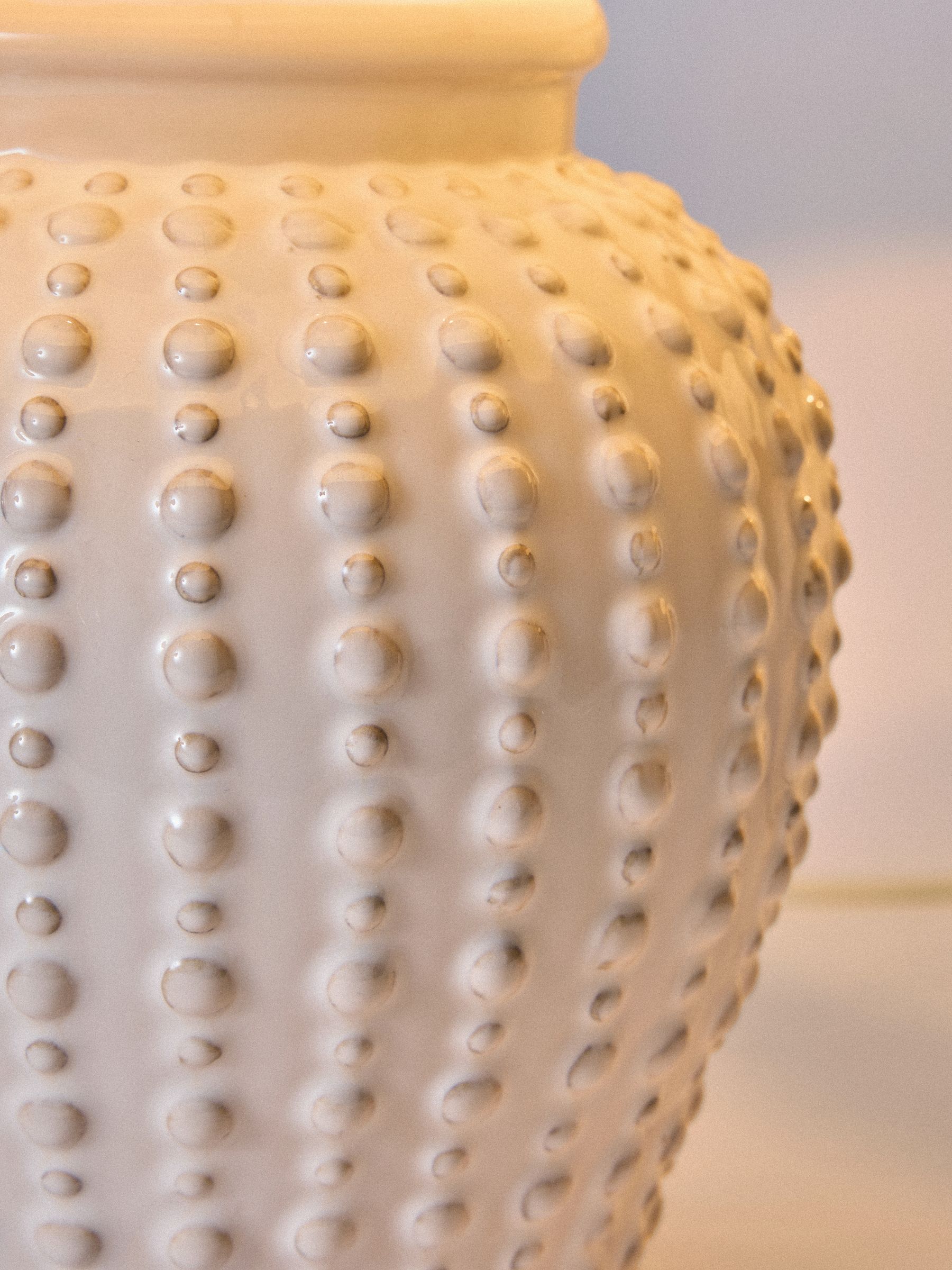 The Set 2 Pack Cream Dot Textured Ceramic Table Lamps - Image 3 of 4