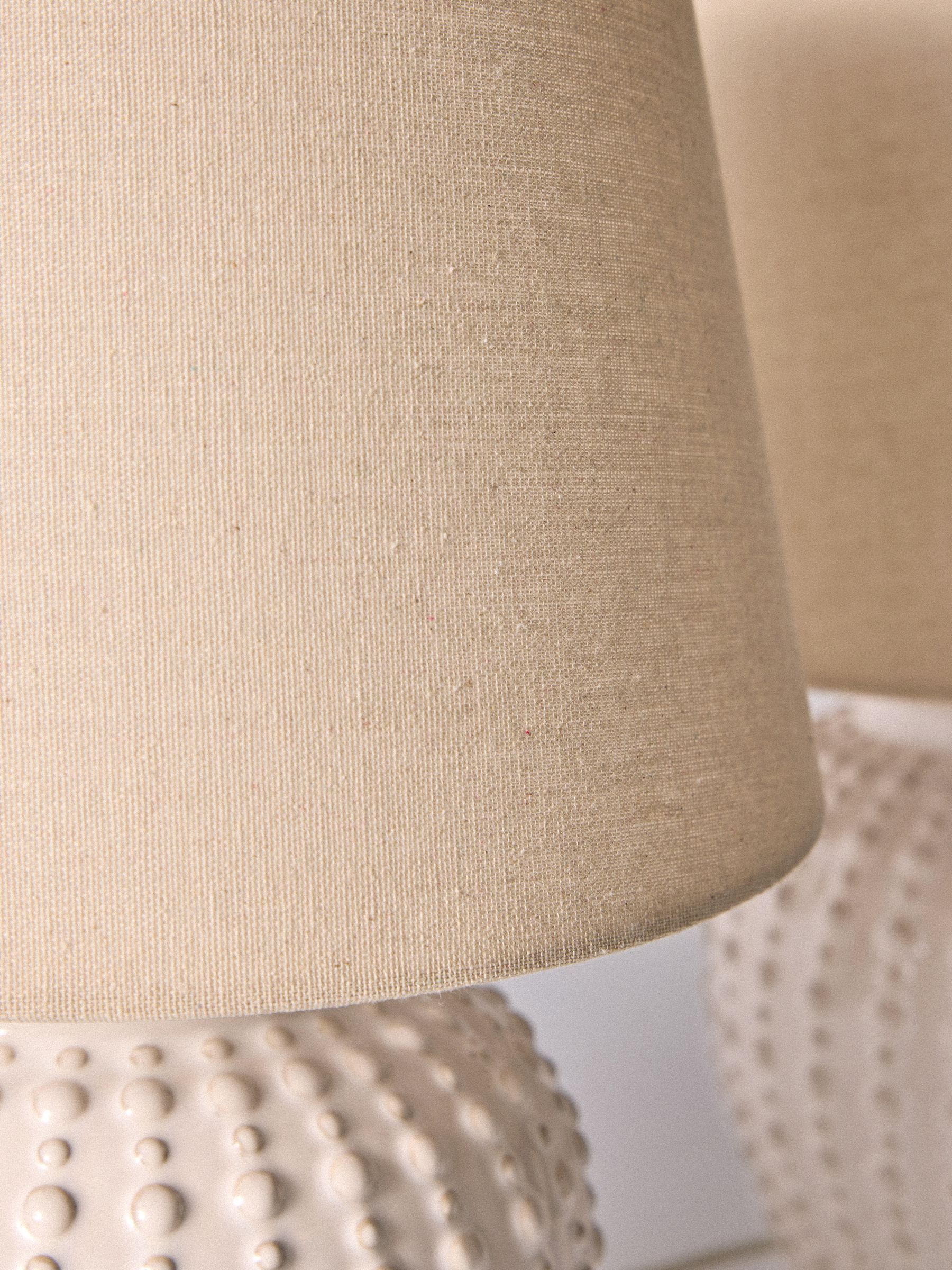 The Set 2 Pack Cream Dot Textured Ceramic Table Lamps - Image 4 of 4