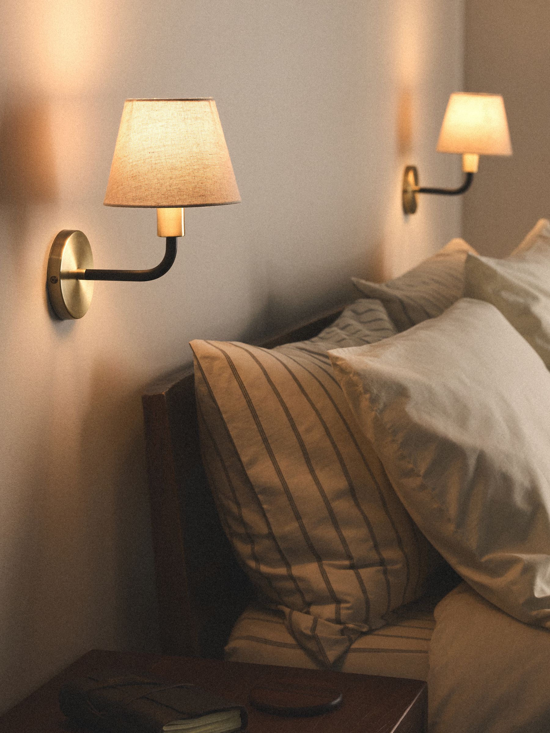 The Set 2 Pack Black/Cream Metal Wall Lights - Image 1 of 6 The Set 2 Pack Black/Cream Metal Wall Lights - Image 1 of 6